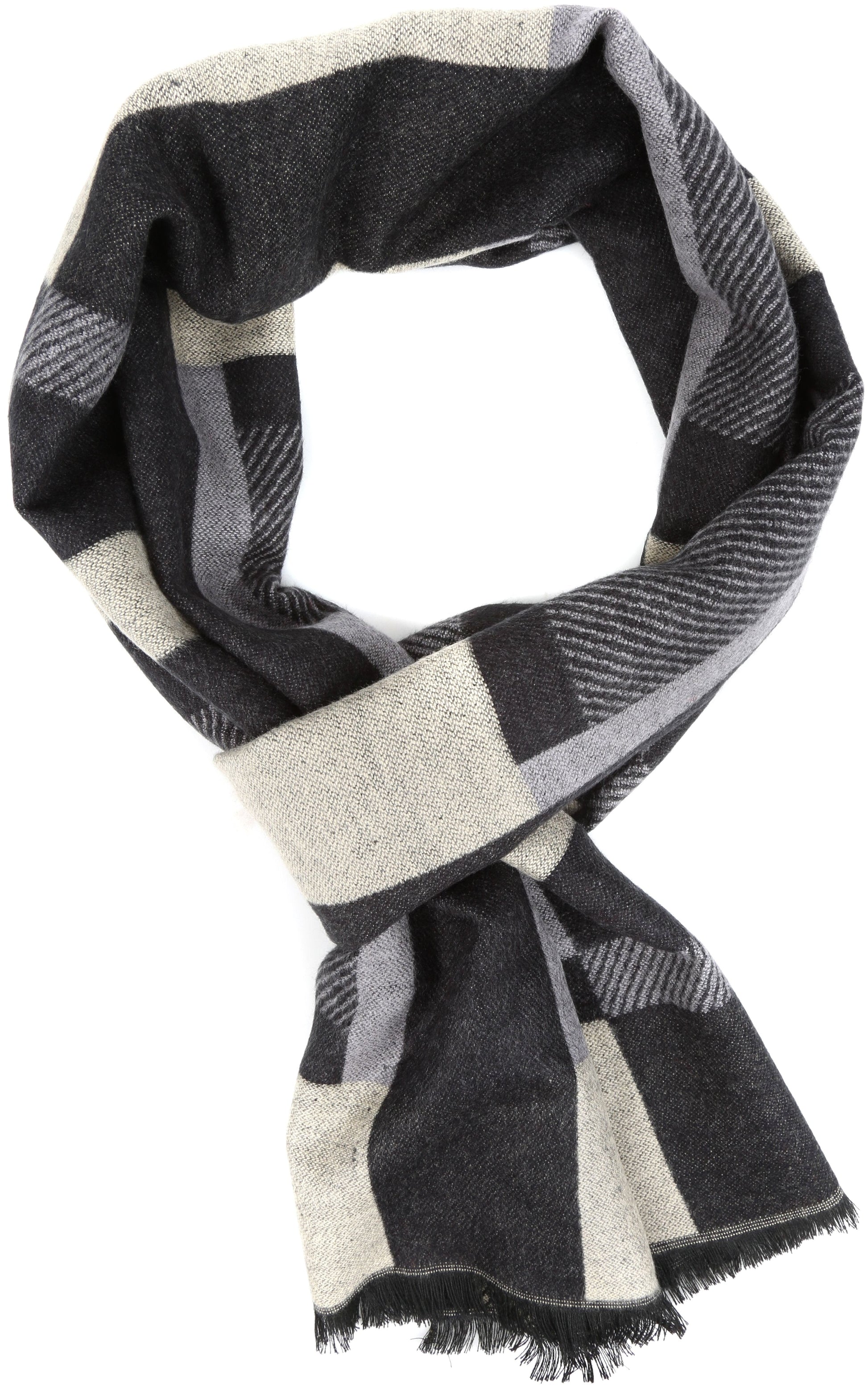 Sakkas Cayla Long Checker Box Lined Design Patterned UniSex Cashmere Feel Scarf - Concordia Style Boutique