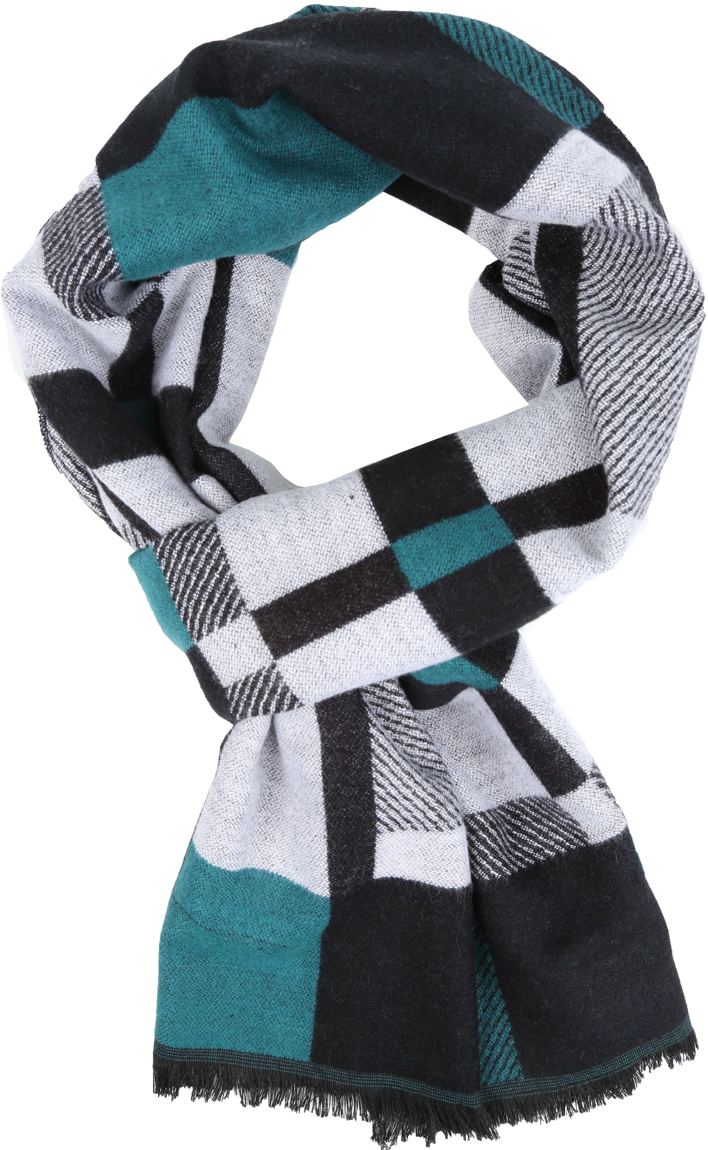 Sakkas Cayla Long Checker Box Lined Design Patterned UniSex Cashmere Feel Scarf - Concordia Style Boutique