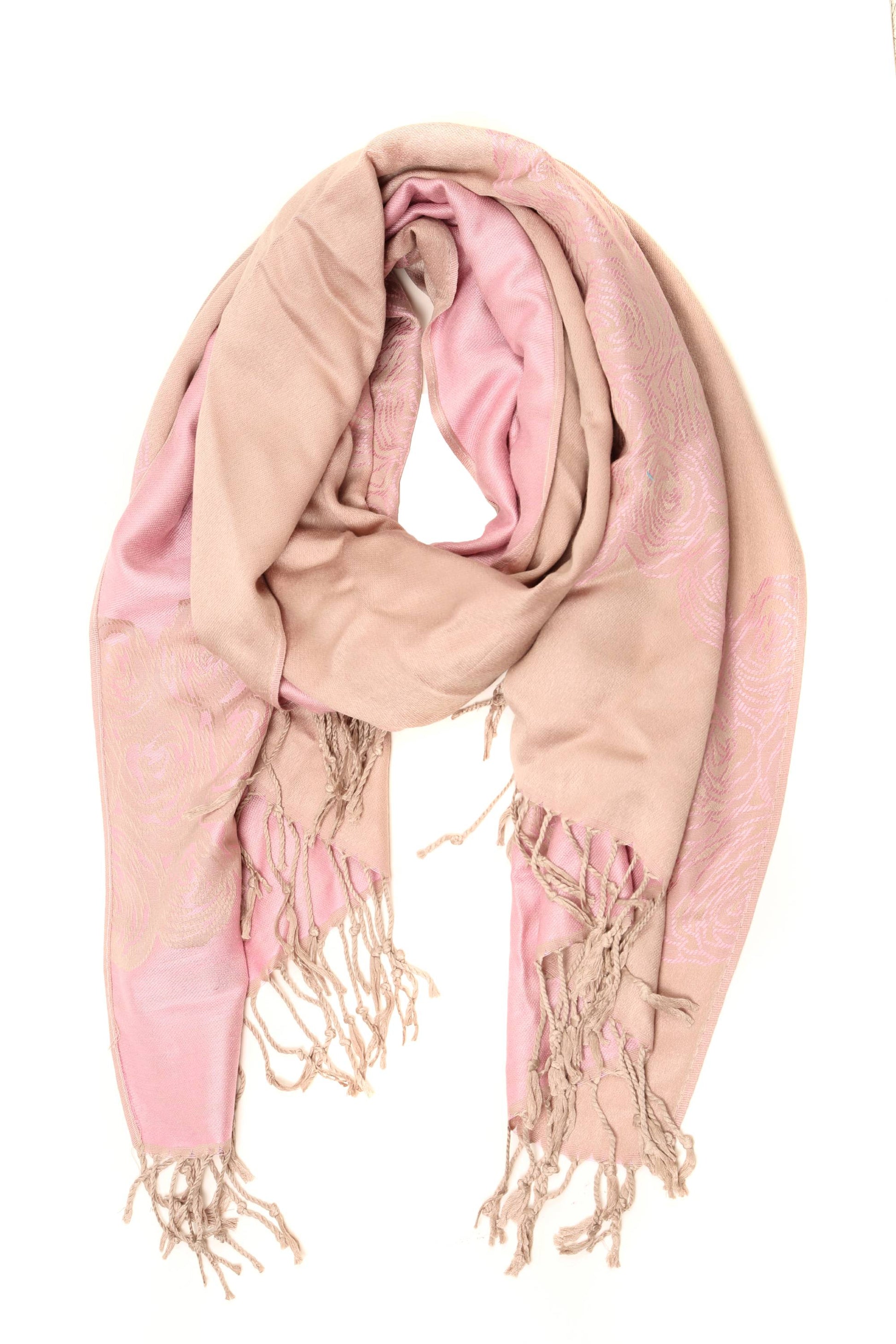 Sakkas Aubry dual colored ranunculus border soft Pashmina/ Shawl/ Wrap/ Stole - Concordia Style Boutique