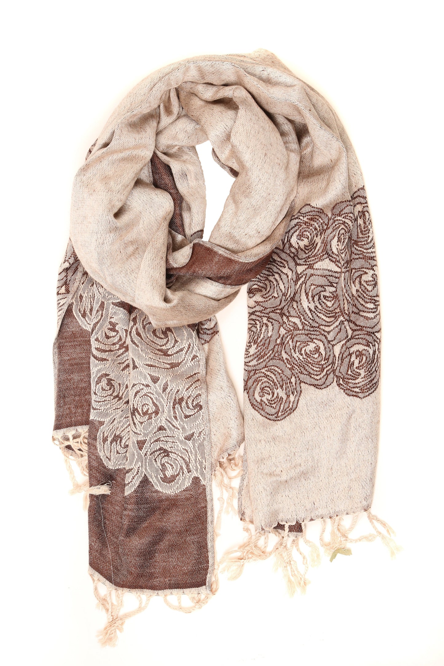 Sakkas Aubry dual colored ranunculus border soft Pashmina/ Shawl/ Wrap/ Stole - Concordia Style Boutique