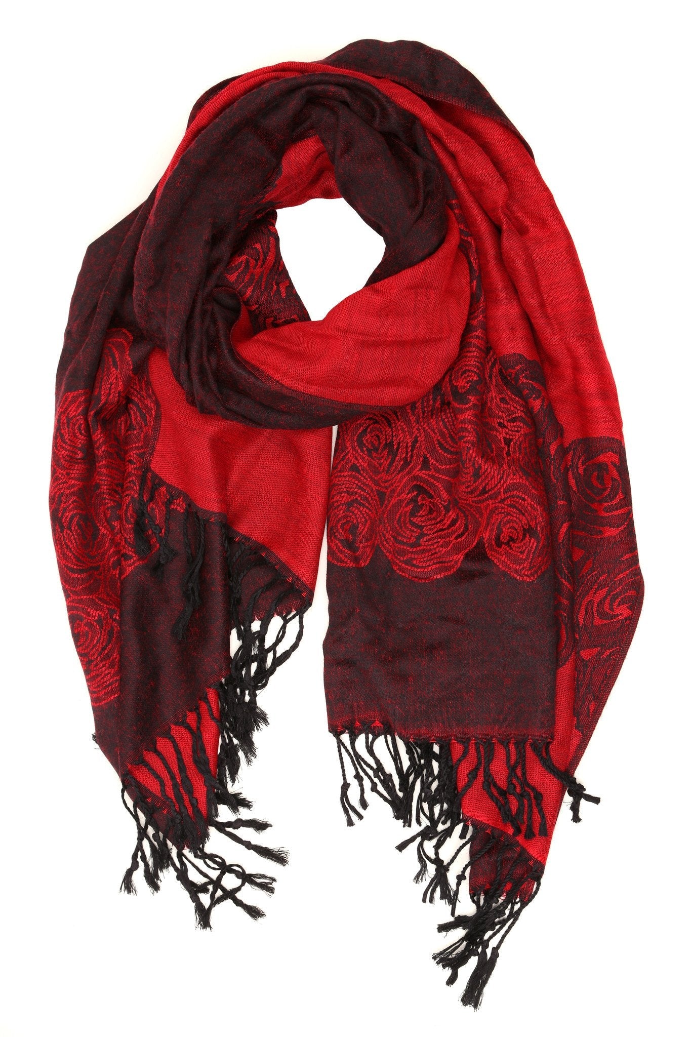 Sakkas Aubry dual colored ranunculus border soft Pashmina/ Shawl/ Wrap/ Stole - Concordia Style Boutique