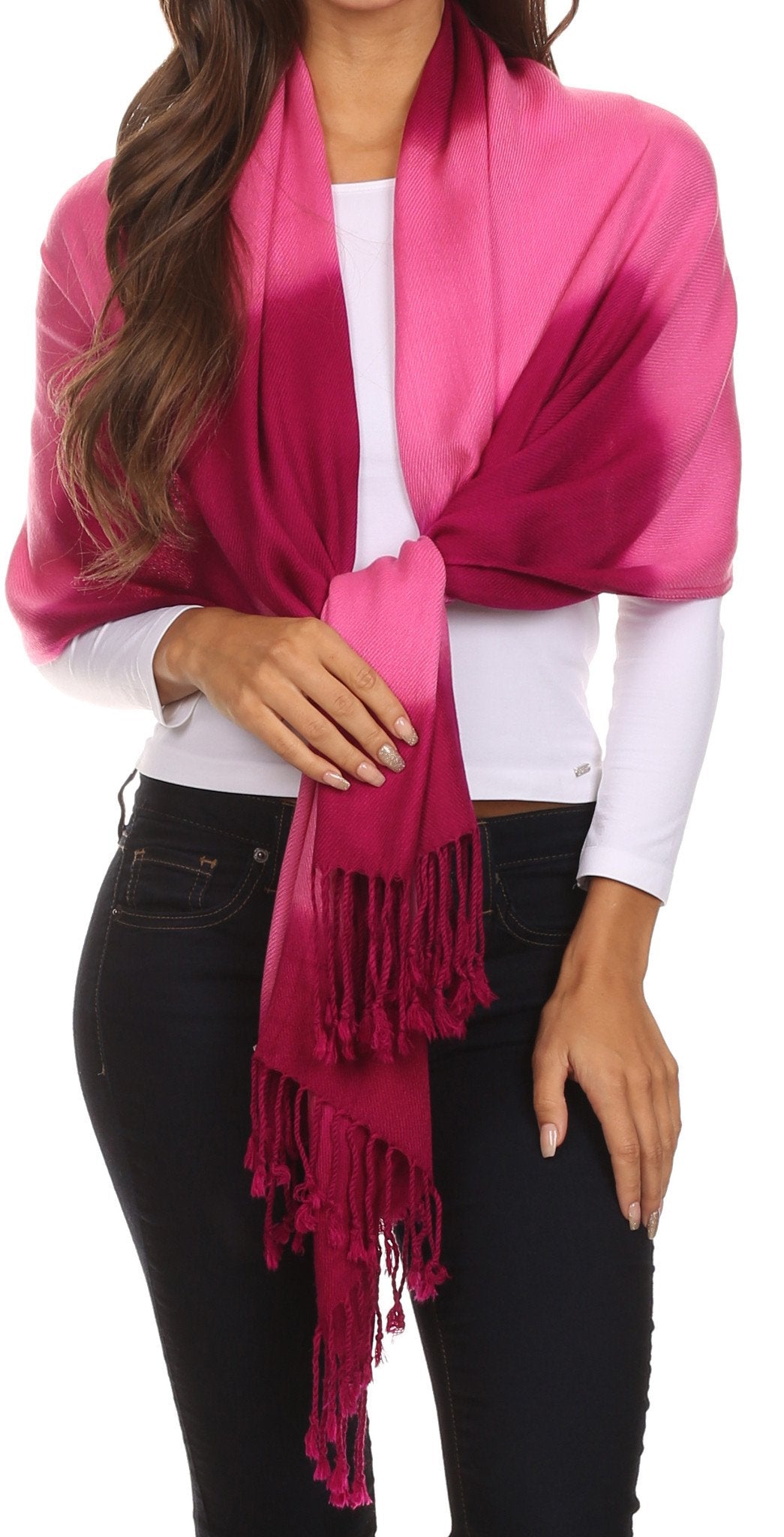 Sakkas Vicki Trendy Ombre Stripe Tie Dye Pashmina/ Shawl/ Wrap/ Stole - Concordia Style Boutique