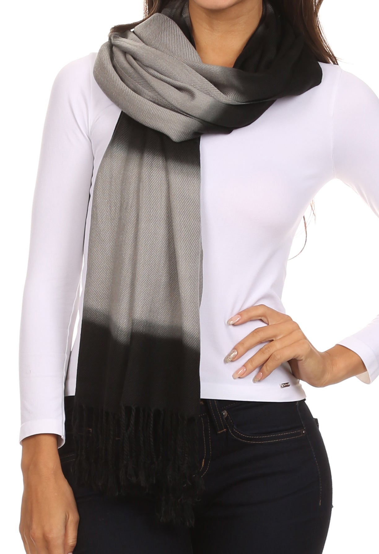 Sakkas Vicki Trendy Ombre Stripe Tie Dye Pashmina/ Shawl/ Wrap/ Stole - Concordia Style Boutique
