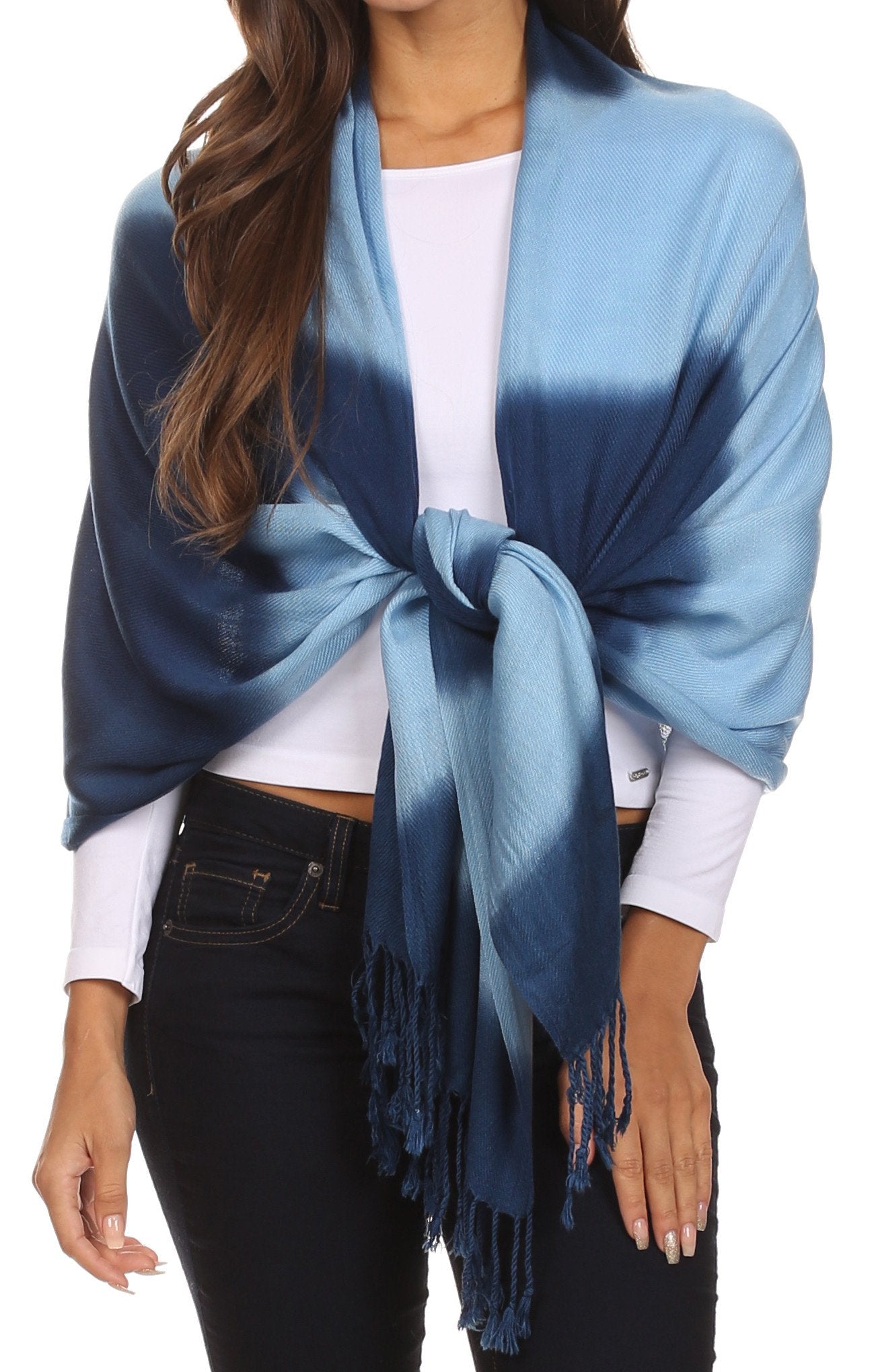 Sakkas Vicki Trendy Ombre Stripe Tie Dye Pashmina/ Shawl/ Wrap/ Stole - Concordia Style Boutique