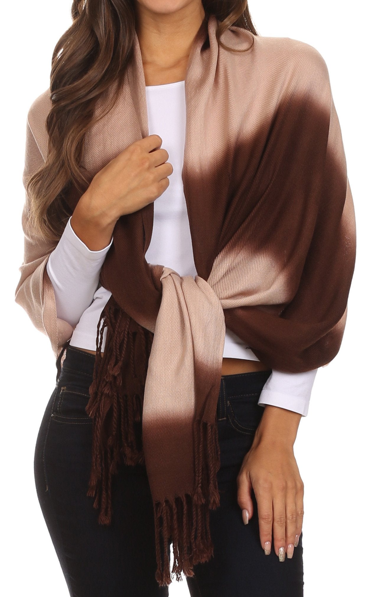 Sakkas Vicki Trendy Ombre Stripe Tie Dye Pashmina/ Shawl/ Wrap/ Stole - Concordia Style Boutique