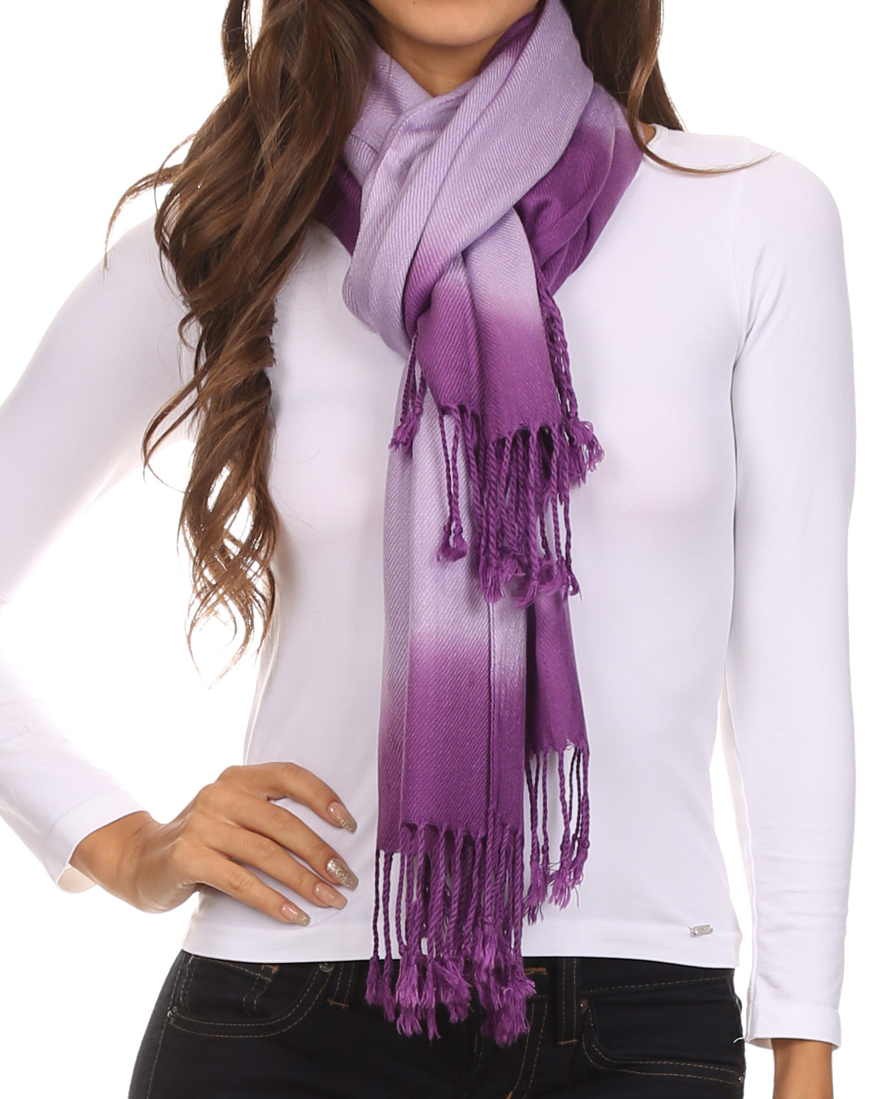 Sakkas Vicki Trendy Ombre Stripe Tie Dye Pashmina/ Shawl/ Wrap/ Stole - Concordia Style Boutique