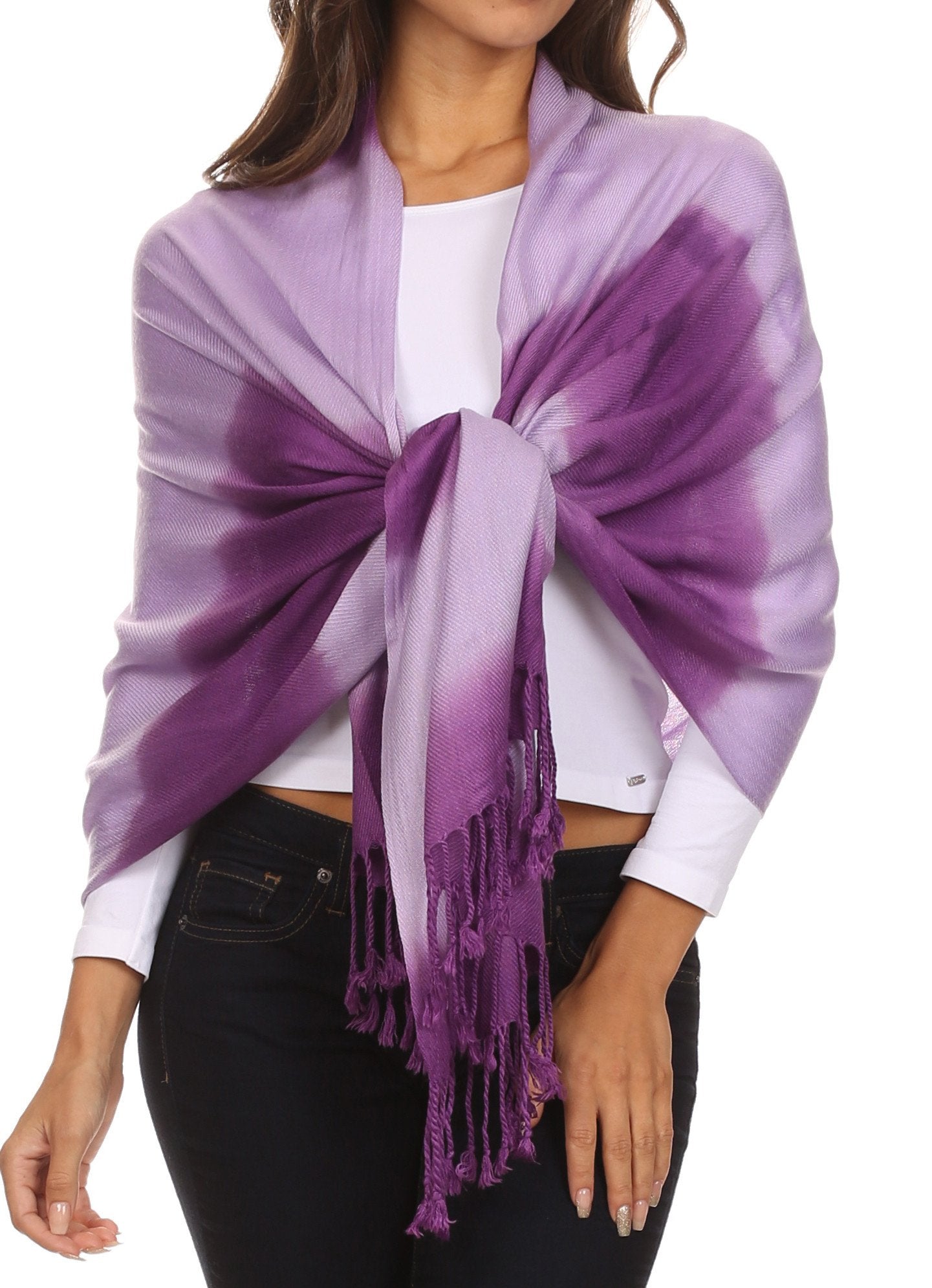 Sakkas Vicki Trendy Ombre Stripe Tie Dye Pashmina/ Shawl/ Wrap/ Stole - Concordia Style Boutique