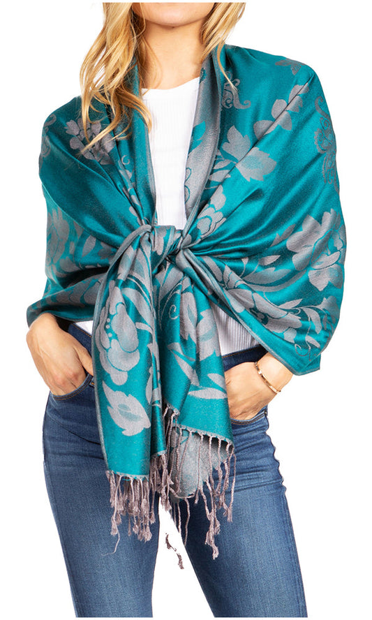 Sakkas Tawny Reversible Butterfly Pashmina/ Shawl/ Wrap/ Stole - Concordia Style Boutique