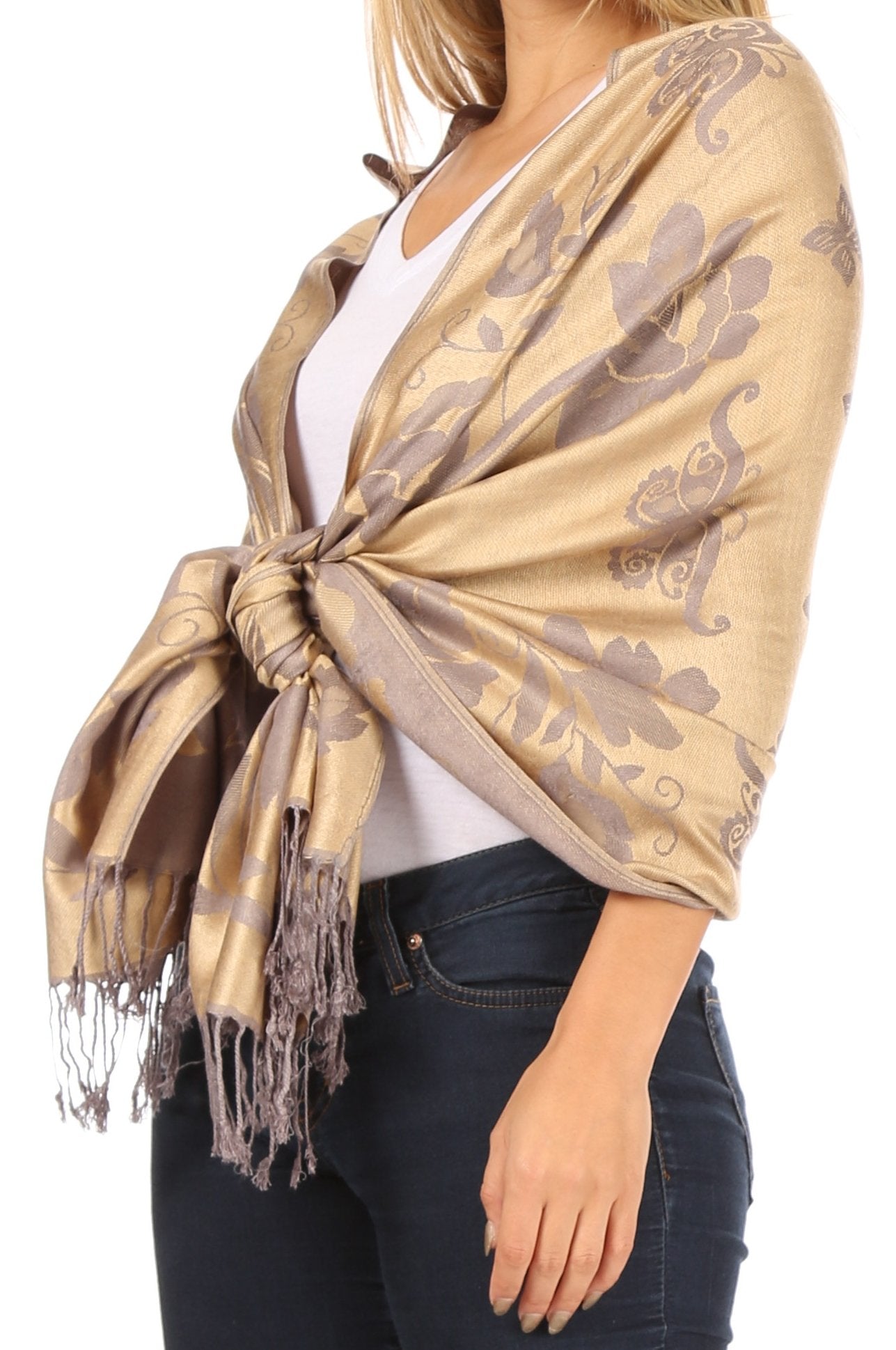 Sakkas Tawny Reversible Butterfly Pashmina/ Shawl/ Wrap/ Stole - Concordia Style Boutique