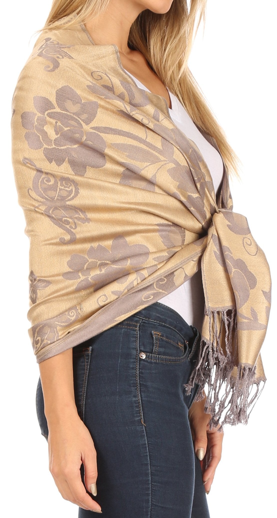 Sakkas Tawny Reversible Butterfly Pashmina/ Shawl/ Wrap/ Stole - Concordia Style Boutique