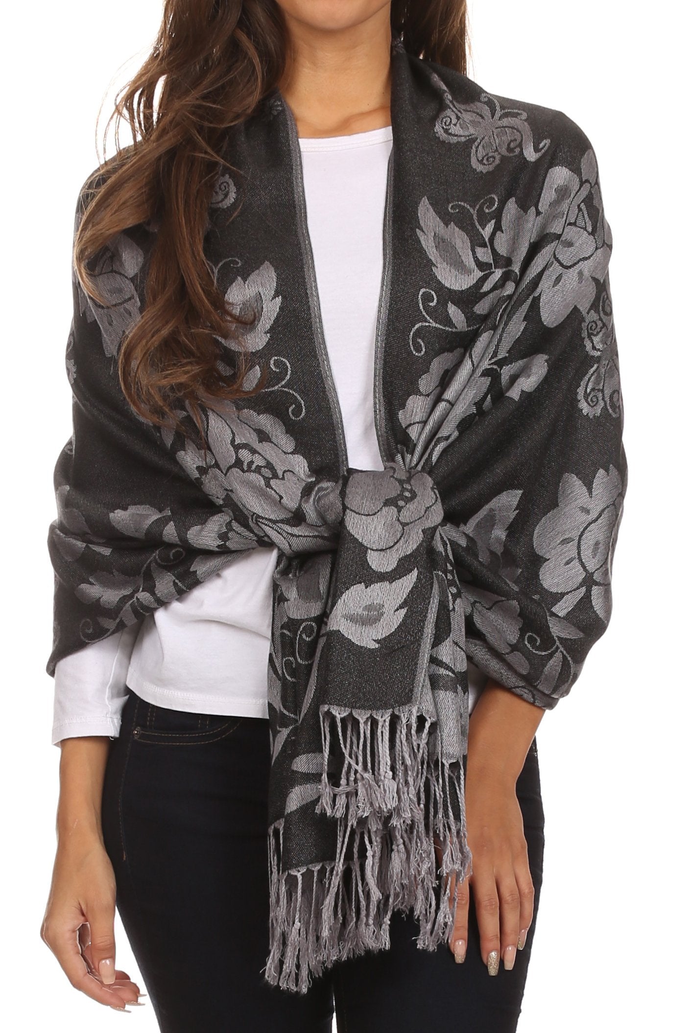 Sakkas Tawny Reversible Butterfly Pashmina/ Shawl/ Wrap/ Stole - Concordia Style Boutique