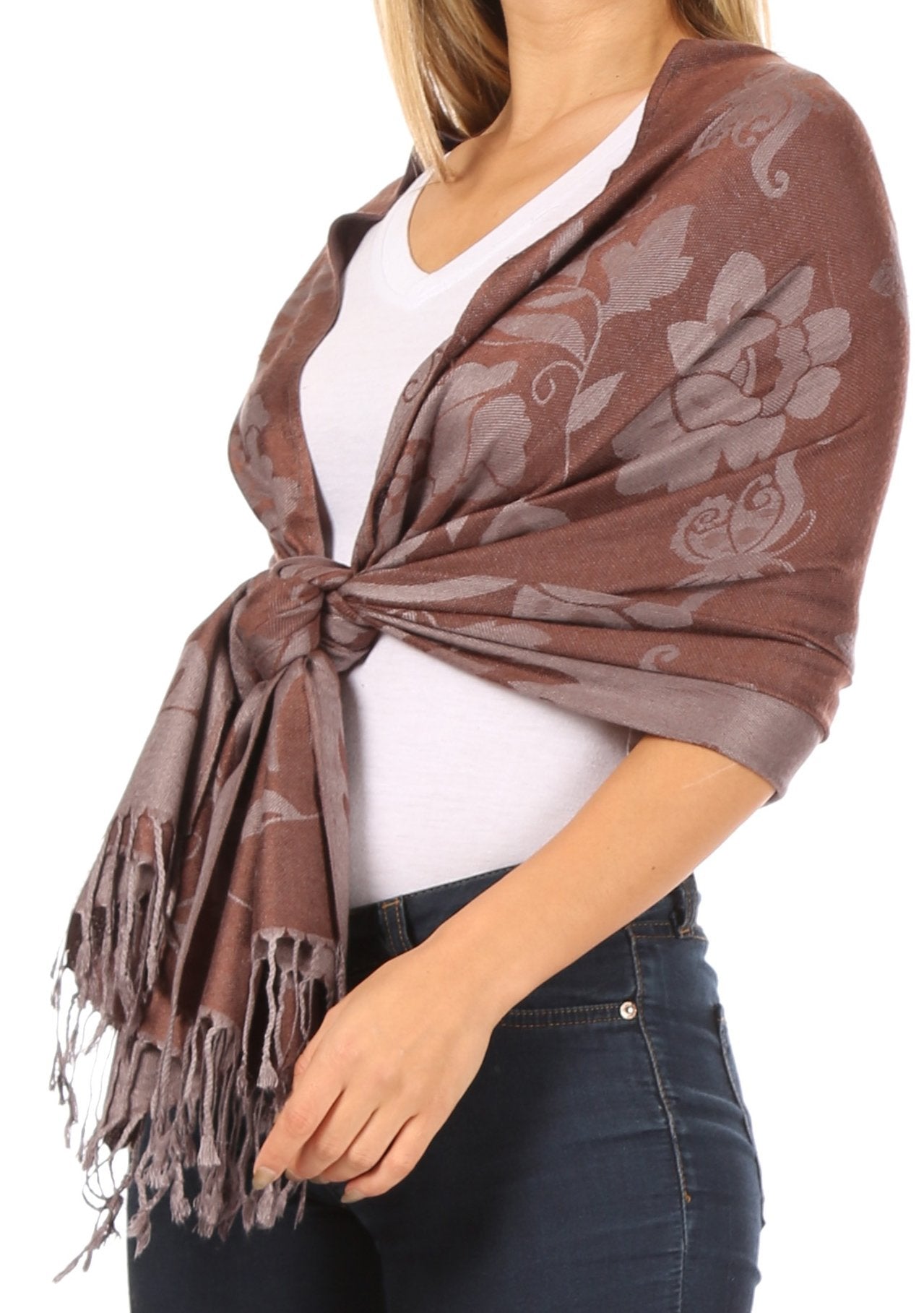 Sakkas Tawny Reversible Butterfly Pashmina/ Shawl/ Wrap/ Stole - Concordia Style Boutique