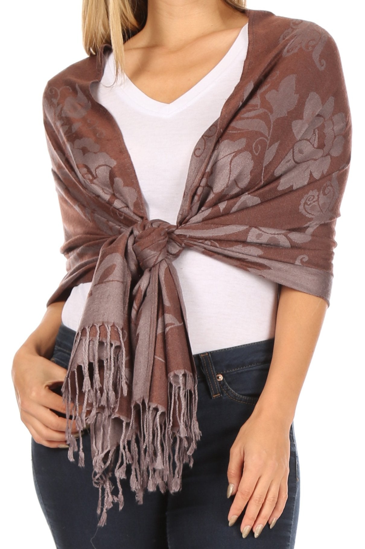 Sakkas Tawny Reversible Butterfly Pashmina/ Shawl/ Wrap/ Stole - Concordia Style Boutique