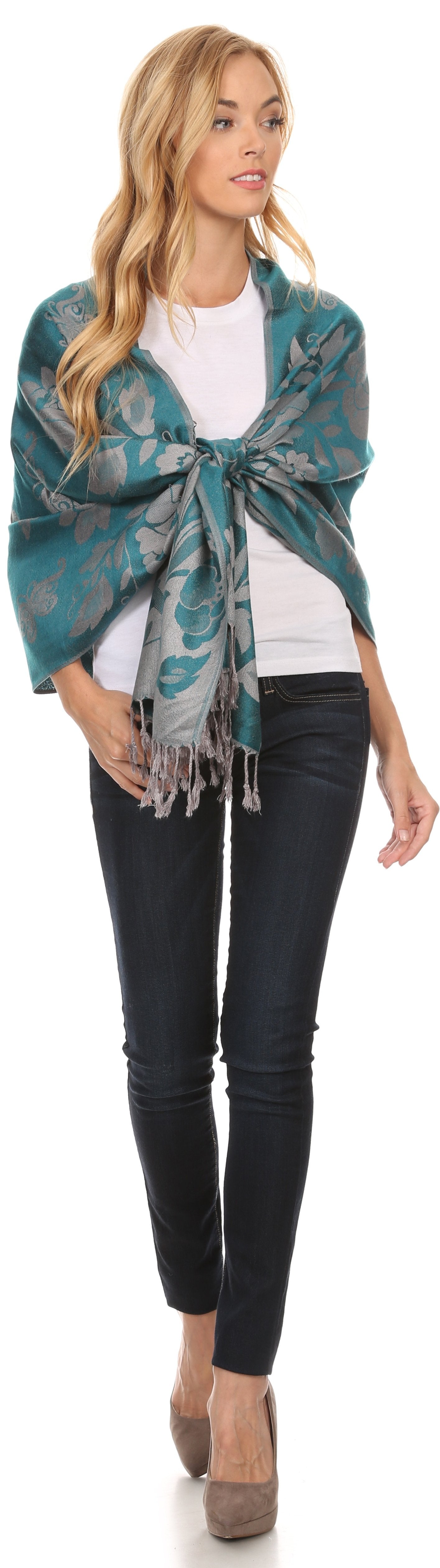 Sakkas Tawny Reversible Butterfly Pashmina/ Shawl/ Wrap/ Stole - Concordia Style Boutique