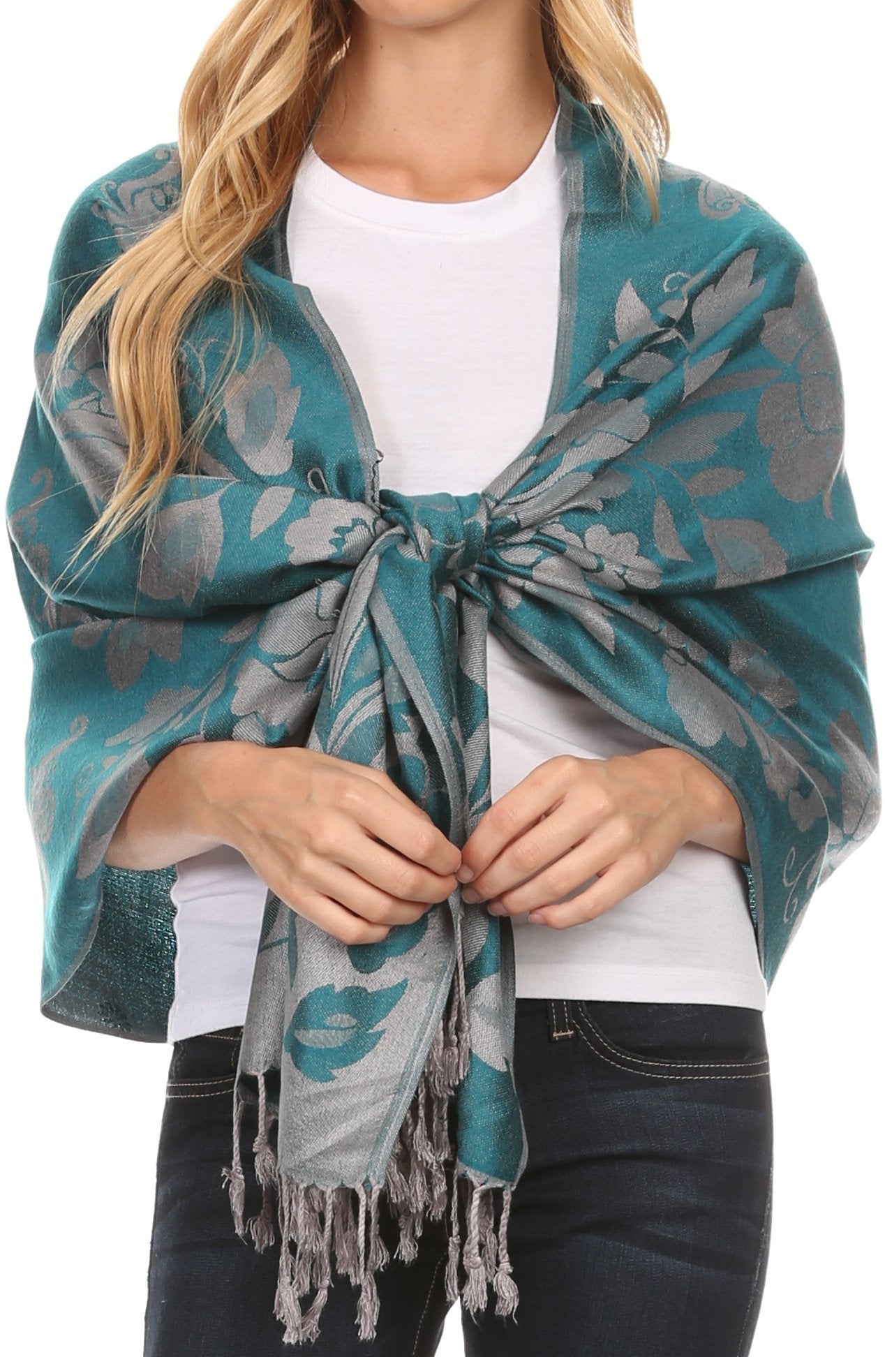 Sakkas Tawny Reversible Butterfly Pashmina/ Shawl/ Wrap/ Stole - Concordia Style Boutique