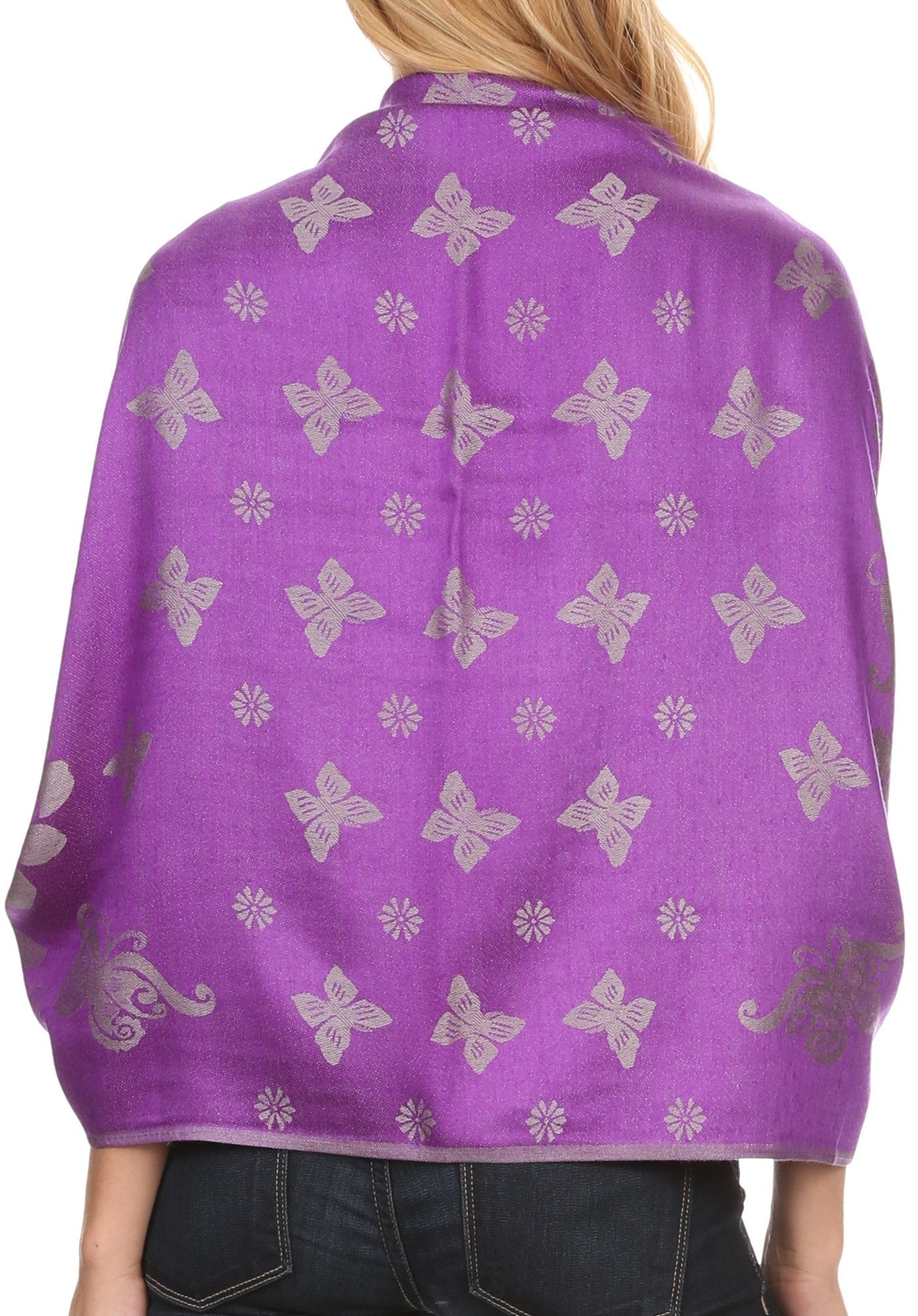 Sakkas Tawny Reversible Butterfly Pashmina/ Shawl/ Wrap/ Stole - Concordia Style Boutique