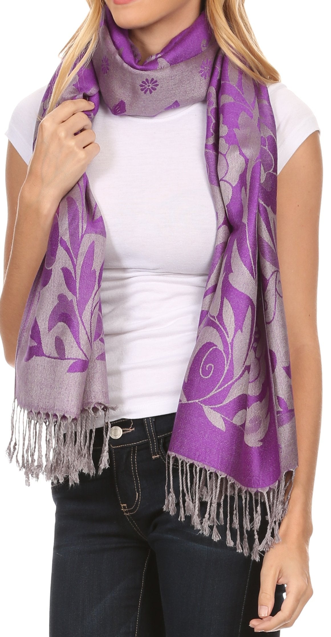 Sakkas Tawny Reversible Butterfly Pashmina/ Shawl/ Wrap/ Stole - Concordia Style Boutique