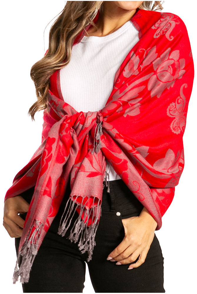 Sakkas Tawny Reversible Butterfly Pashmina/ Shawl/ Wrap/ Stole - Concordia Style Boutique