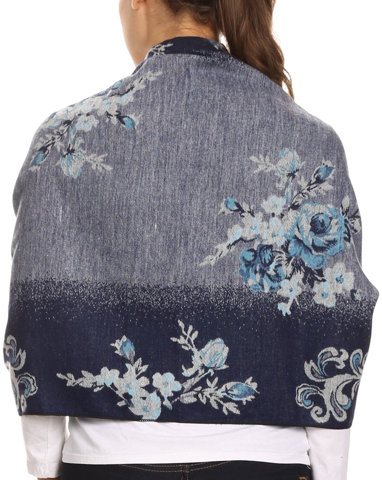 Sakkas Ontario double layer floral Pashmina/ Shawl/ Wrap/ Stole with fringe - Concordia Style Boutique