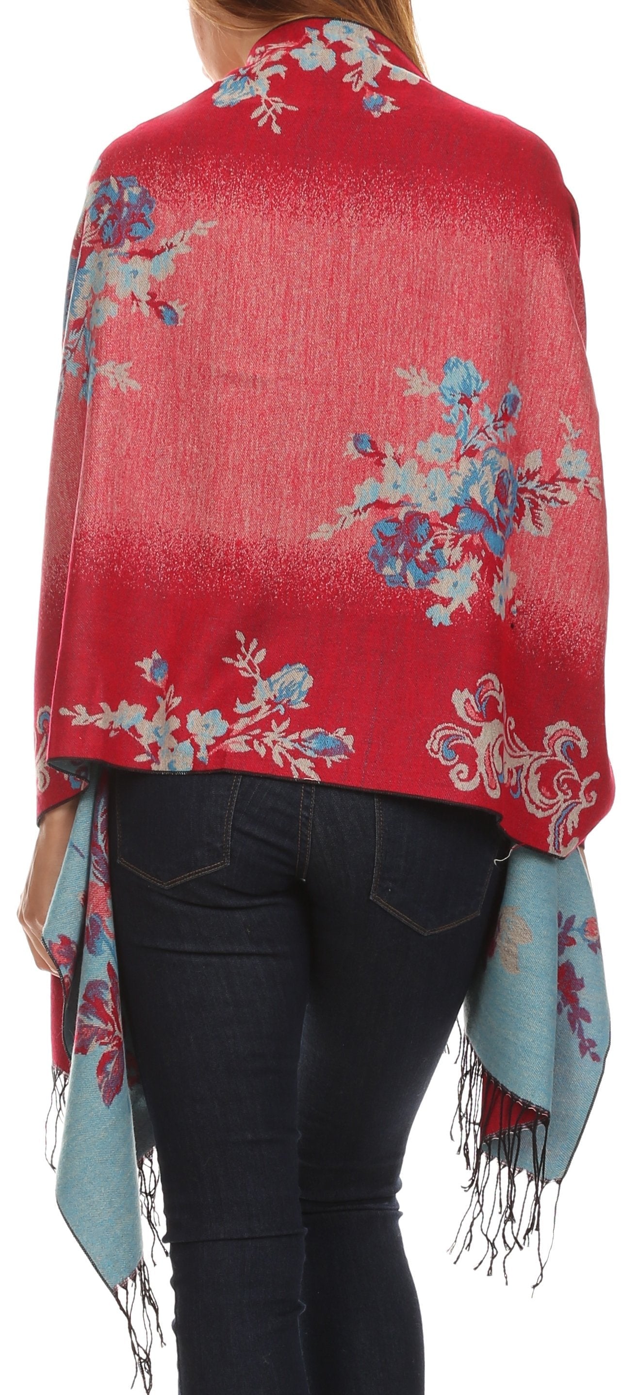 Sakkas Ontario double layer floral Pashmina/ Shawl/ Wrap/ Stole with fringe - Concordia Style Boutique