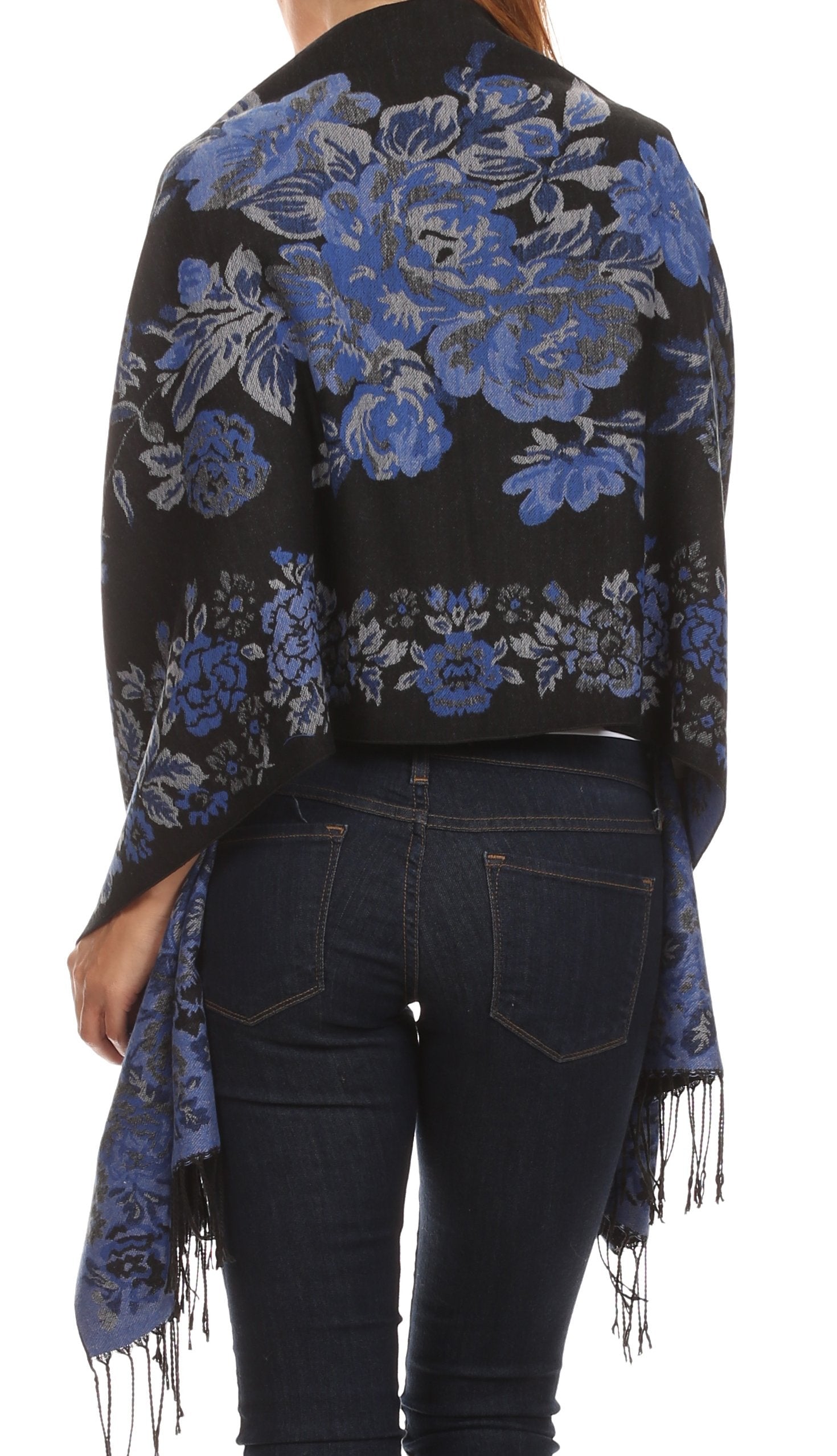 Sakkas Ontario double layer floral Pashmina/ Shawl/ Wrap/ Stole with fringe - Concordia Style Boutique