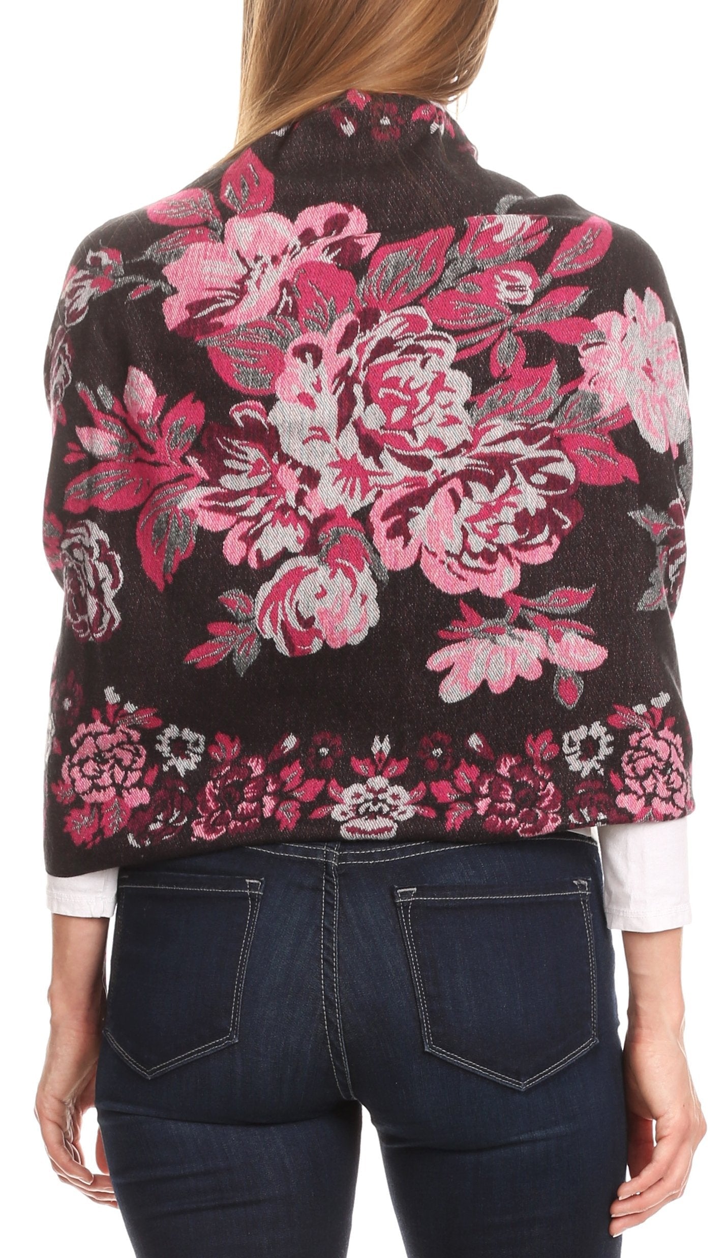 Sakkas Ontario double layer floral Pashmina/ Shawl/ Wrap/ Stole with fringe - Concordia Style Boutique