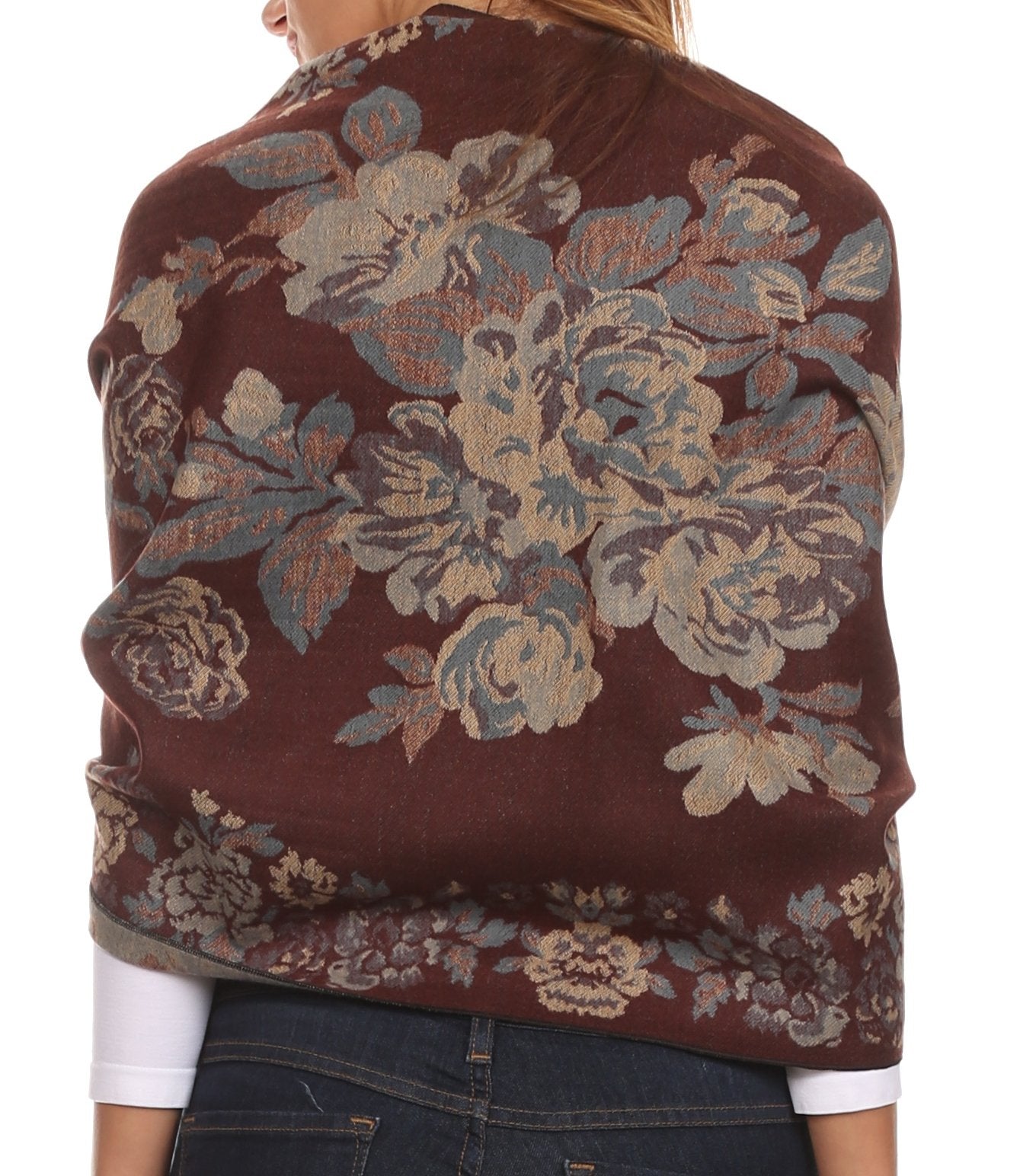 Sakkas Ontario double layer floral Pashmina/ Shawl/ Wrap/ Stole with fringe - Concordia Style Boutique