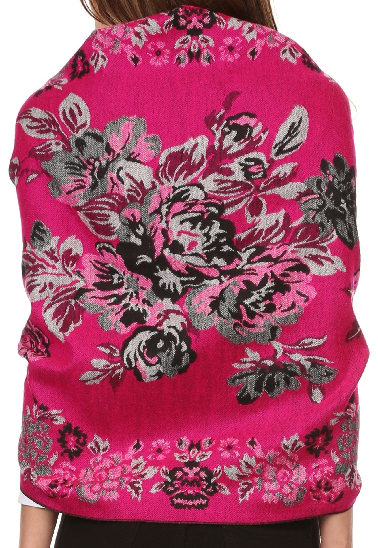 Sakkas Ontario double layer floral Pashmina/ Shawl/ Wrap/ Stole with fringe - Concordia Style Boutique