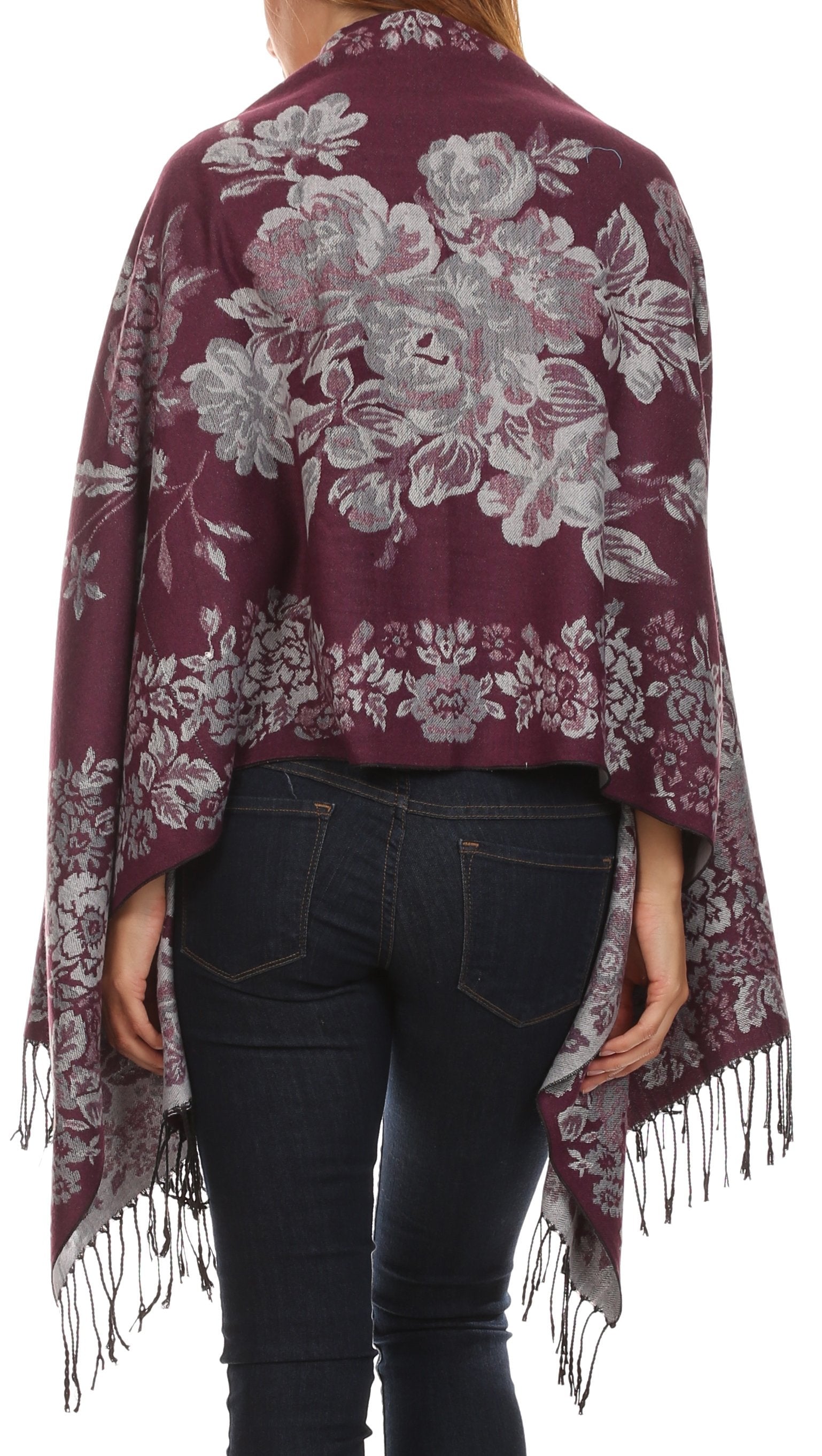 Sakkas Ontario double layer floral Pashmina/ Shawl/ Wrap/ Stole with fringe - Concordia Style Boutique