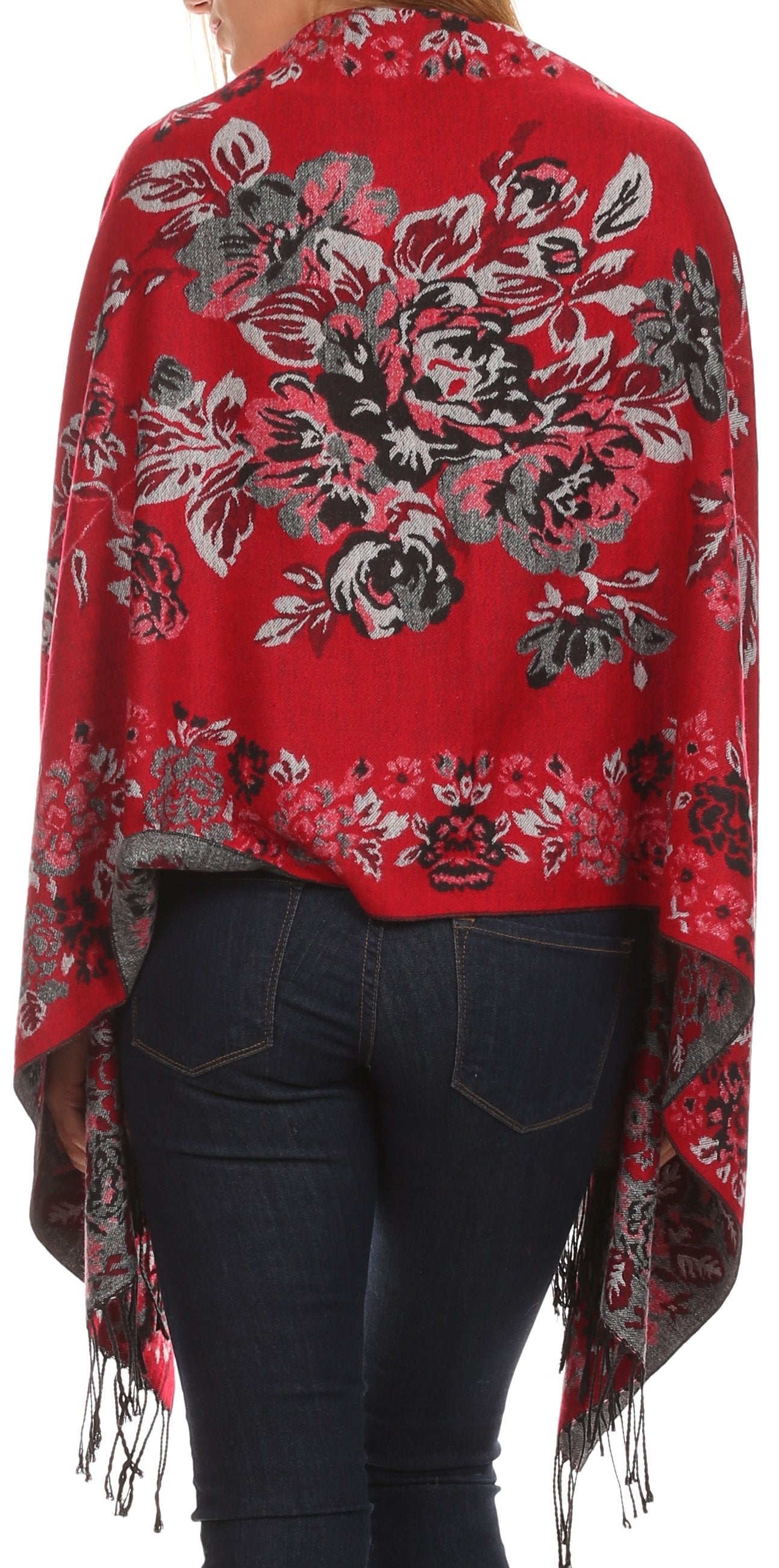Sakkas Ontario double layer floral Pashmina/ Shawl/ Wrap/ Stole with fringe - Concordia Style Boutique