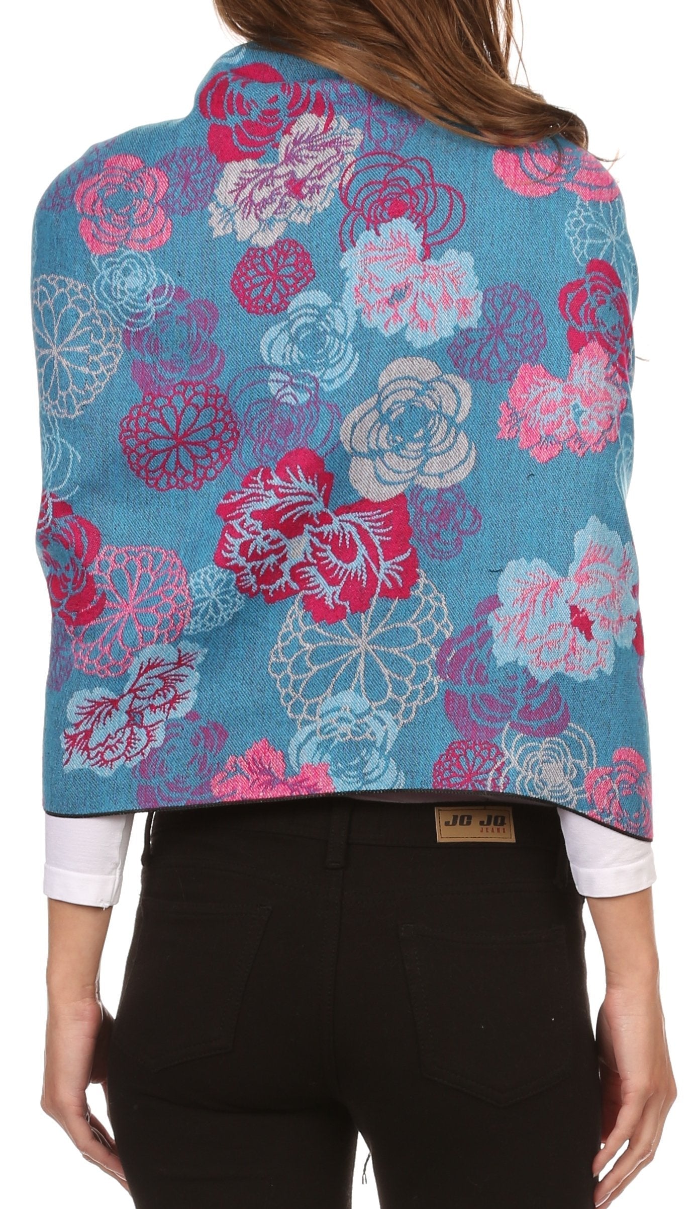 Sakkas Ontario double layer floral Pashmina/ Shawl/ Wrap/ Stole with fringe - Concordia Style Boutique