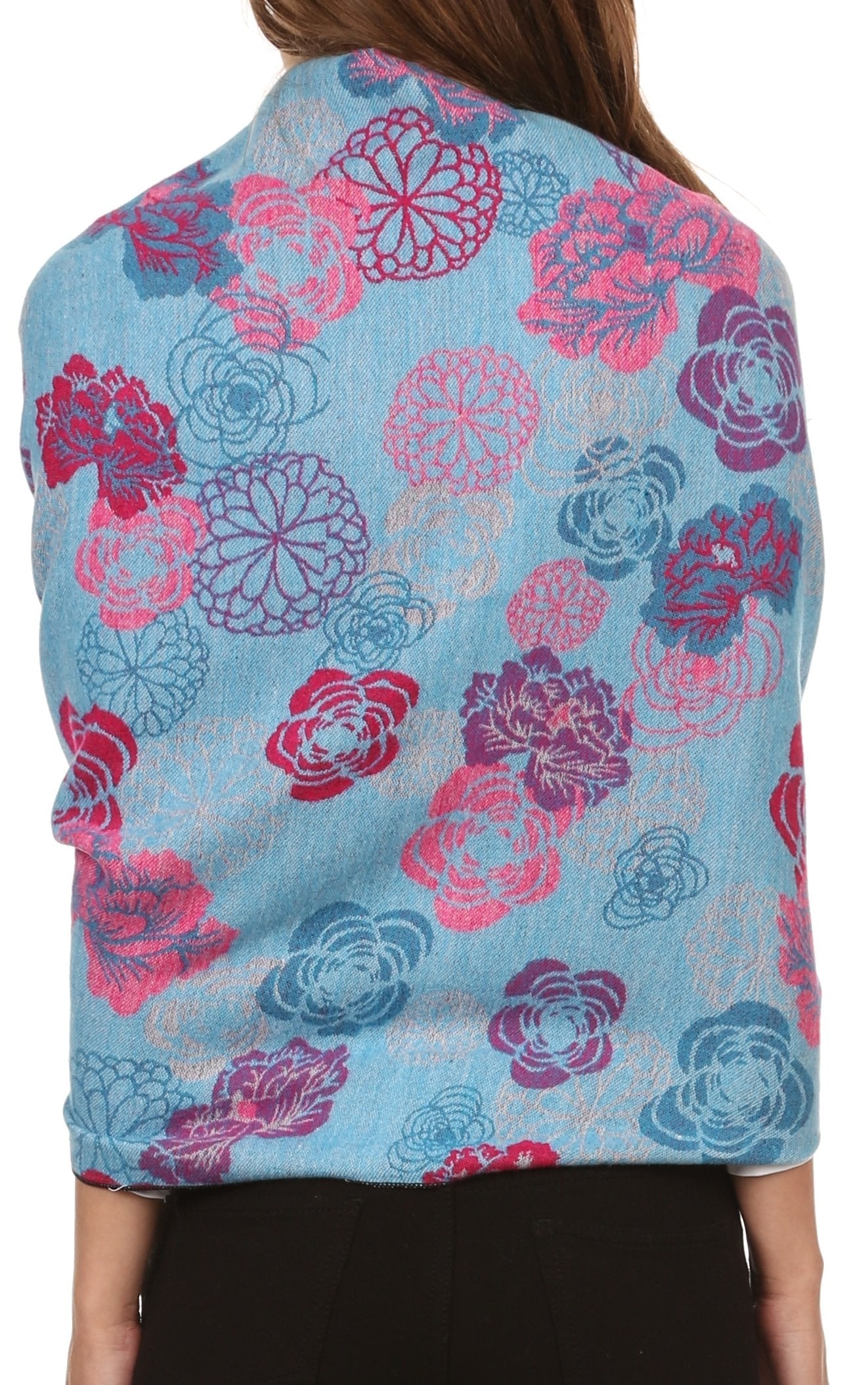 Sakkas Ontario double layer floral Pashmina/ Shawl/ Wrap/ Stole with fringe - Concordia Style Boutique