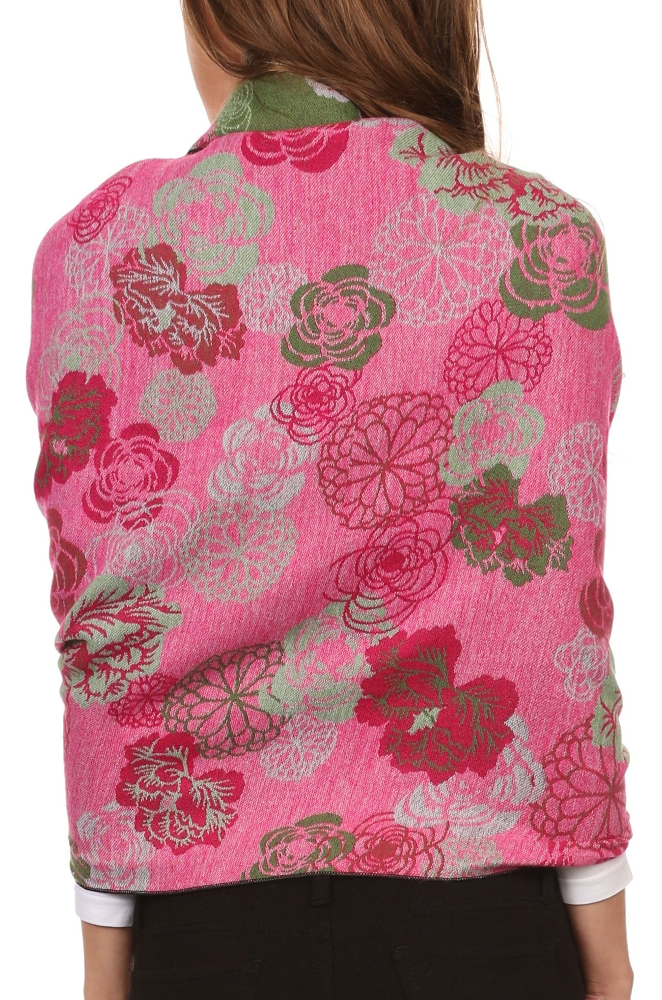 Sakkas Ontario double layer floral Pashmina/ Shawl/ Wrap/ Stole with fringe - Concordia Style Boutique