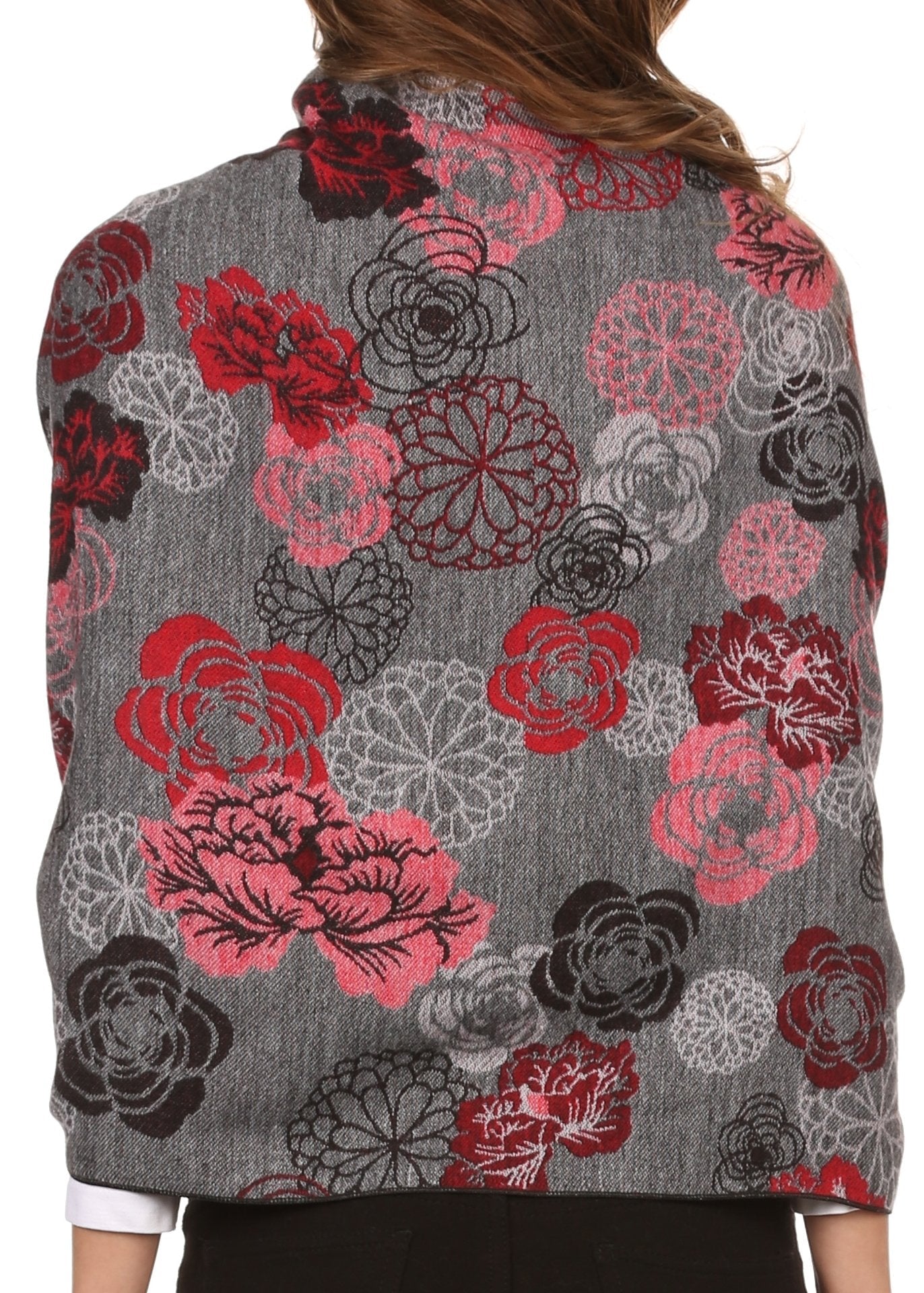 Sakkas Ontario double layer floral Pashmina/ Shawl/ Wrap/ Stole with fringe - Concordia Style Boutique
