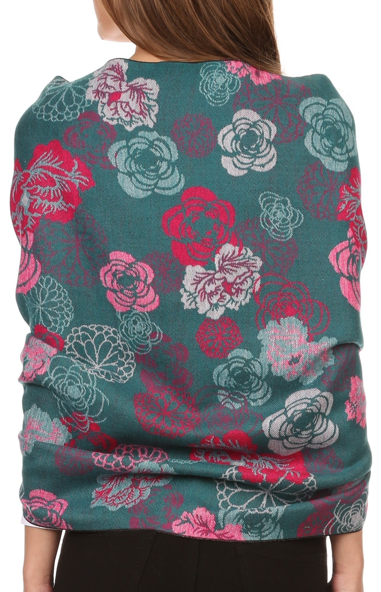 Sakkas Ontario double layer floral Pashmina/ Shawl/ Wrap/ Stole with fringe - Concordia Style Boutique