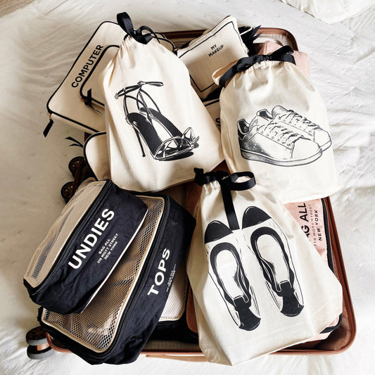 Shoe Bags Set, 3-pack Cream - Concordia Style Boutique