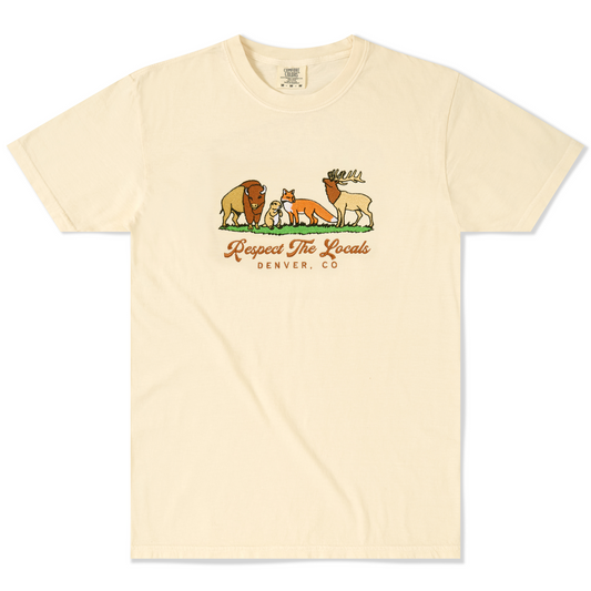 'Respect the Locals' Embroidered Tee - Ivory (Unisex)