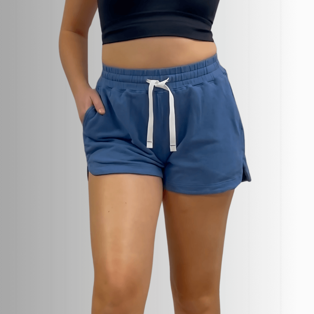 Annie All Cotton French Terry Shorts Denim Blue - Concordia Style Boutique