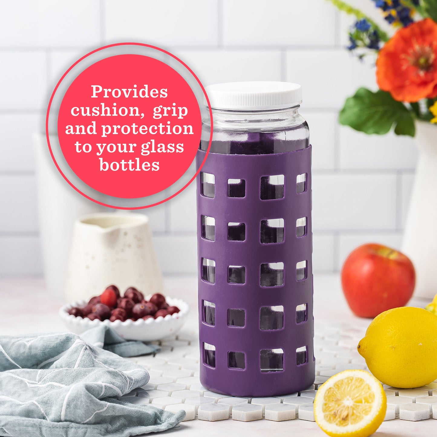 Geometric Cube Silicone Protective Bottle Sleeves Set, for 32oz Bottles