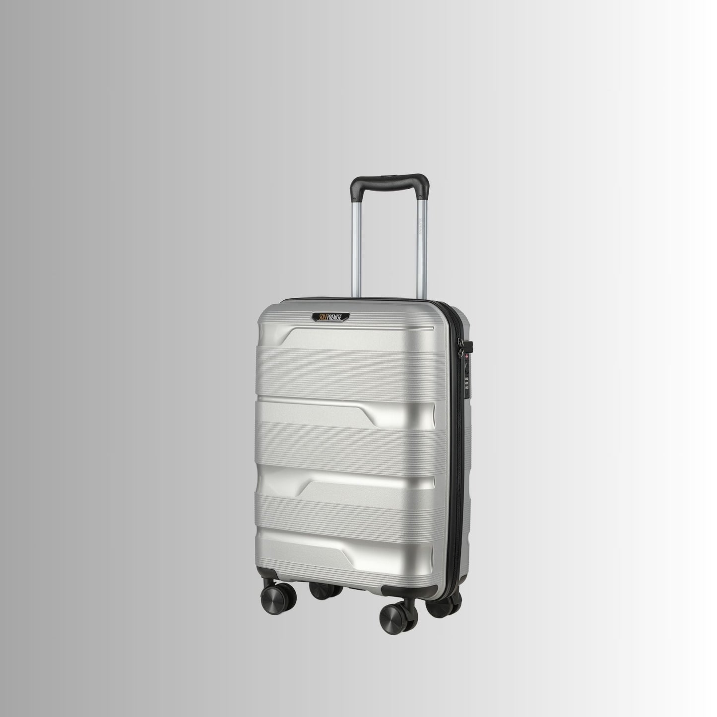 20-inch Silver Carry-On Hardcase Roller Luggage with 360° Wheels