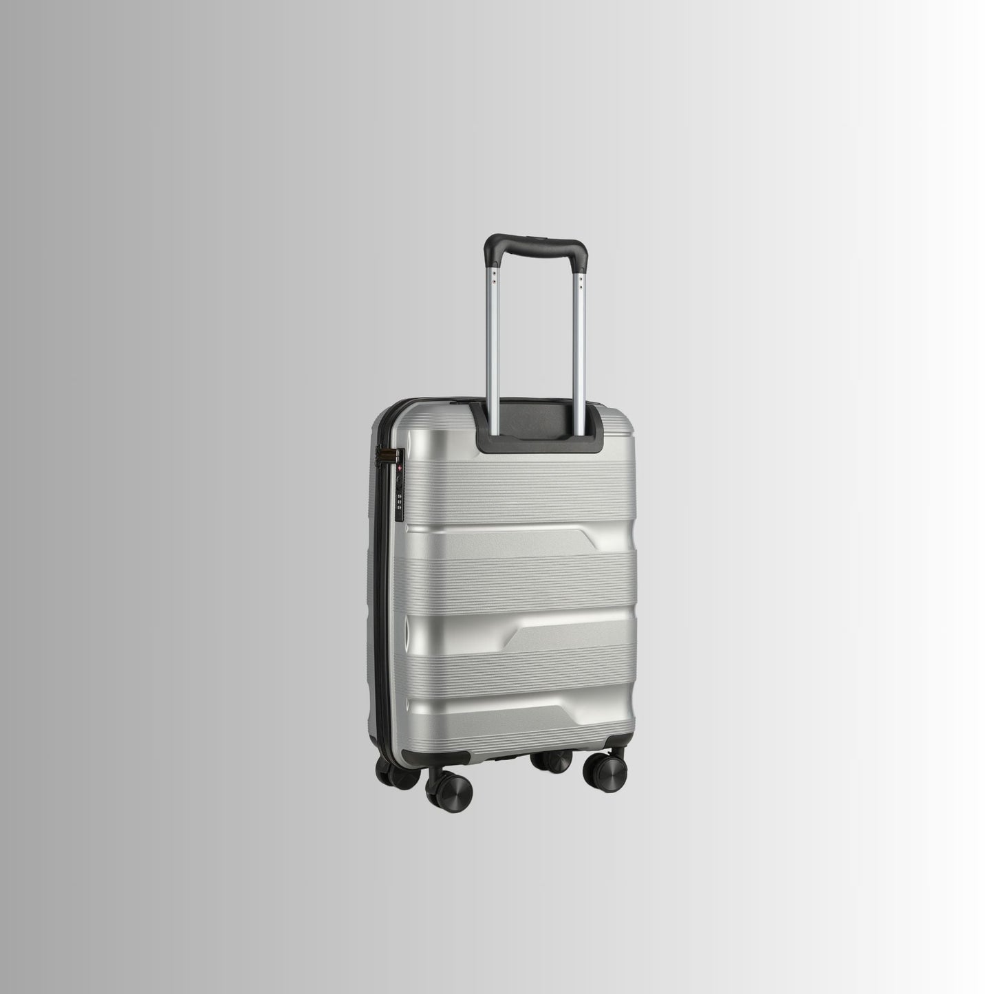 20-inch Silver Carry-On Hardcase Roller Luggage with 360° Wheels