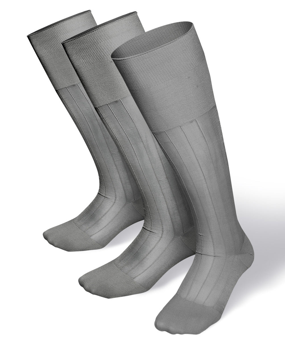 Vittorio Farina Men's Ribbed Shear Nylon Over The Calf Dress Socks - Concordia Style Boutique