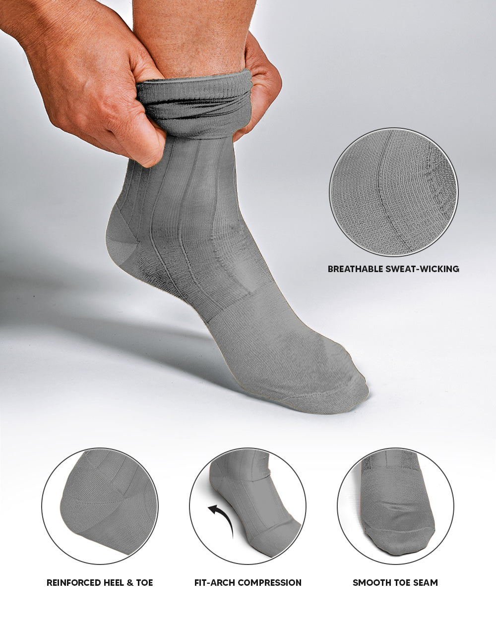 Vittorio Farina Men's Ribbed Shear Nylon Over The Calf Dress Socks - Concordia Style Boutique