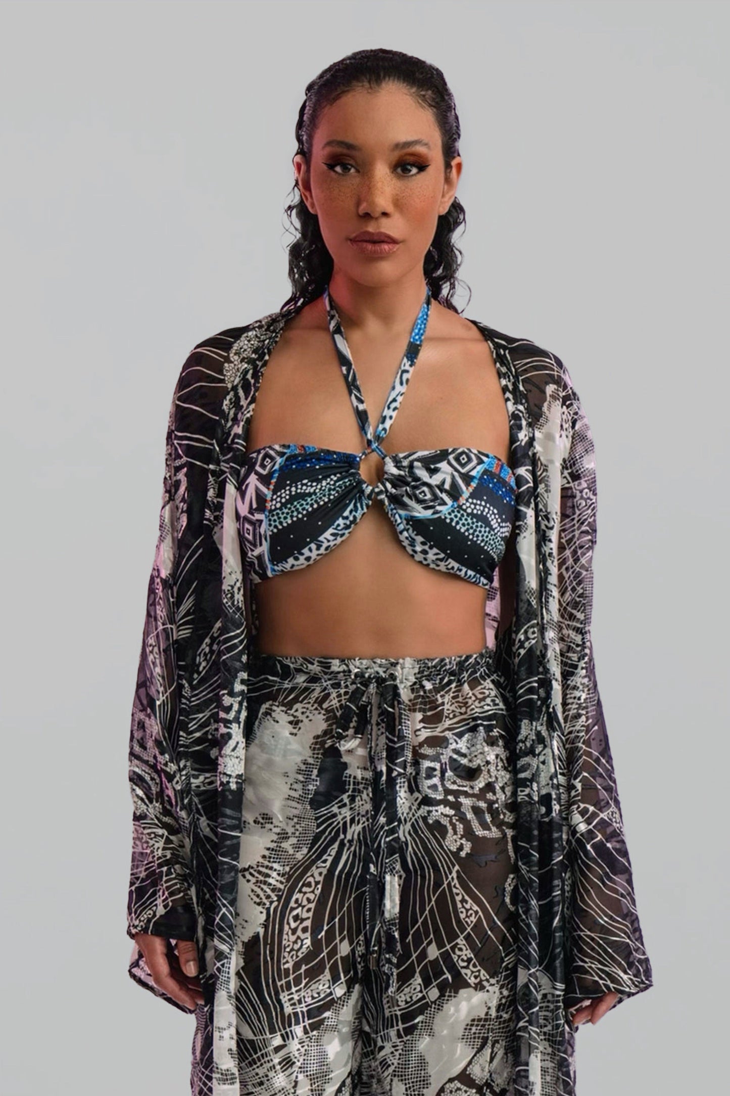 Sina Silk Cover Up Top