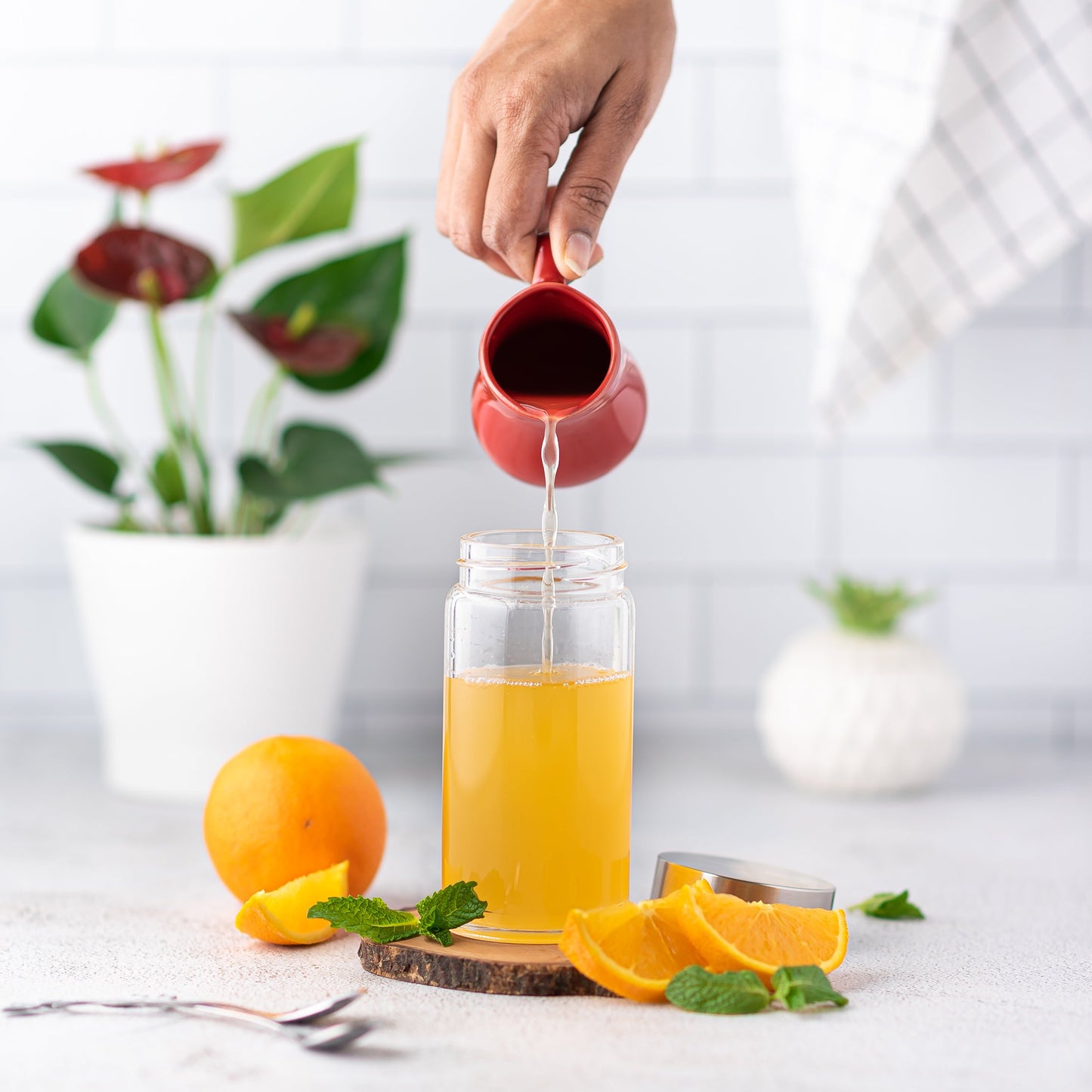 Skinny Series Wide Mouth Glass Bottles Set w/ Stainless Steel Lids, 10 oz