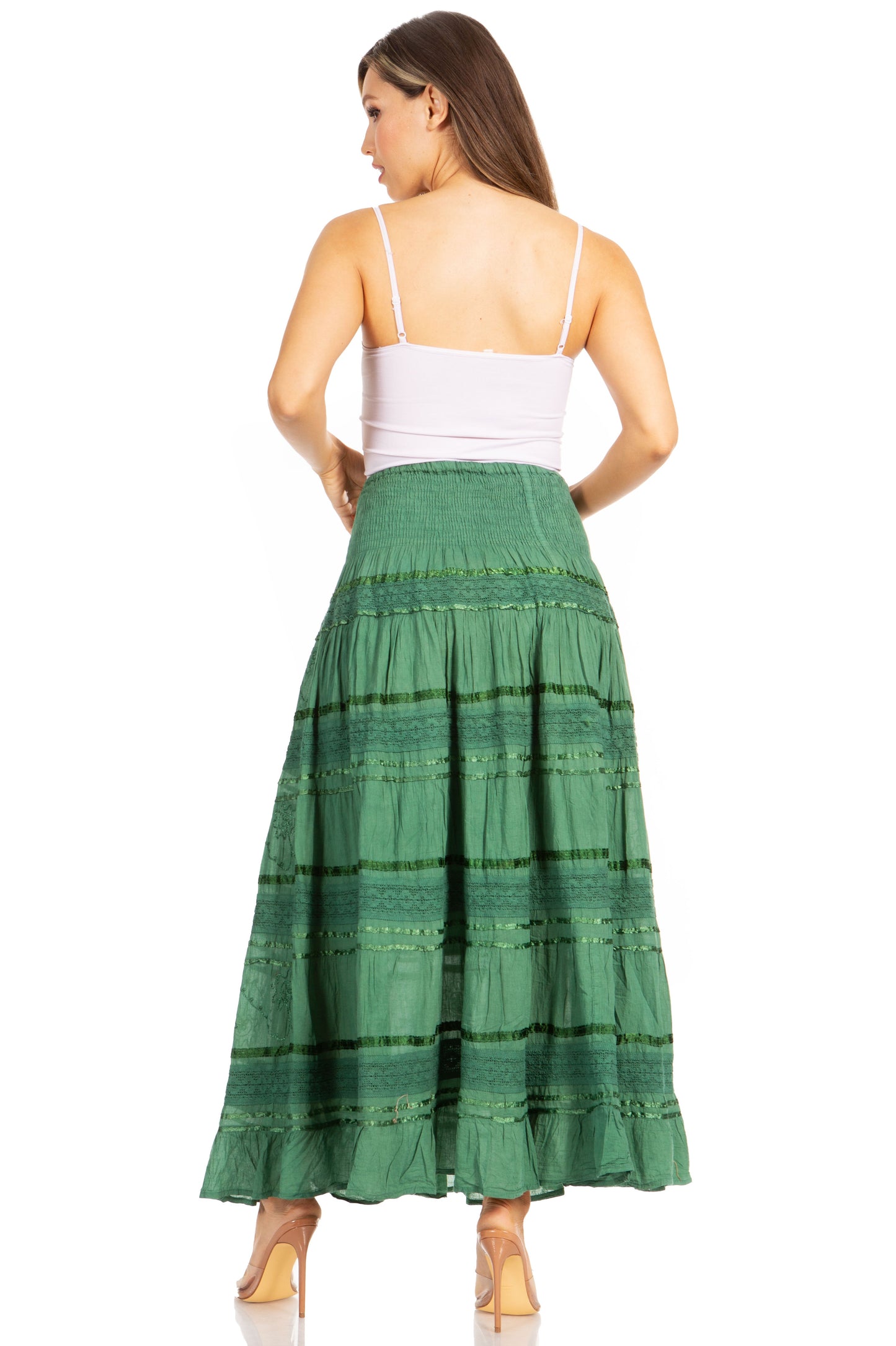Sakkas Lace and Ribbon Peasant Boho Skirt - Concordia Style Boutique