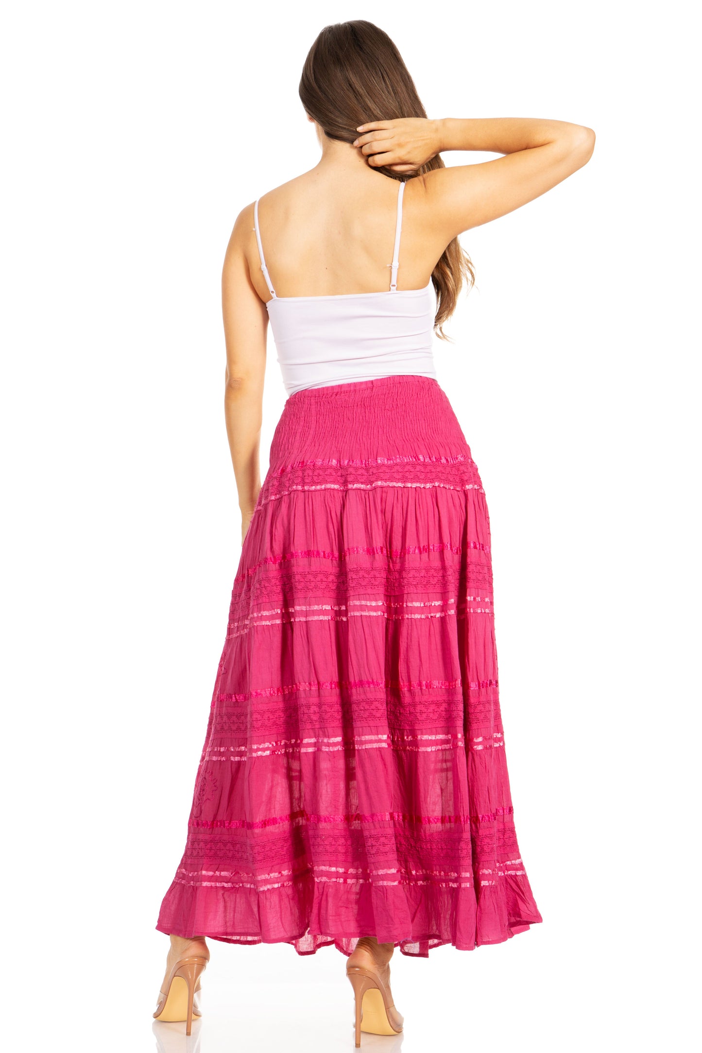 Sakkas Lace and Ribbon Peasant Boho Skirt - Concordia Style Boutique