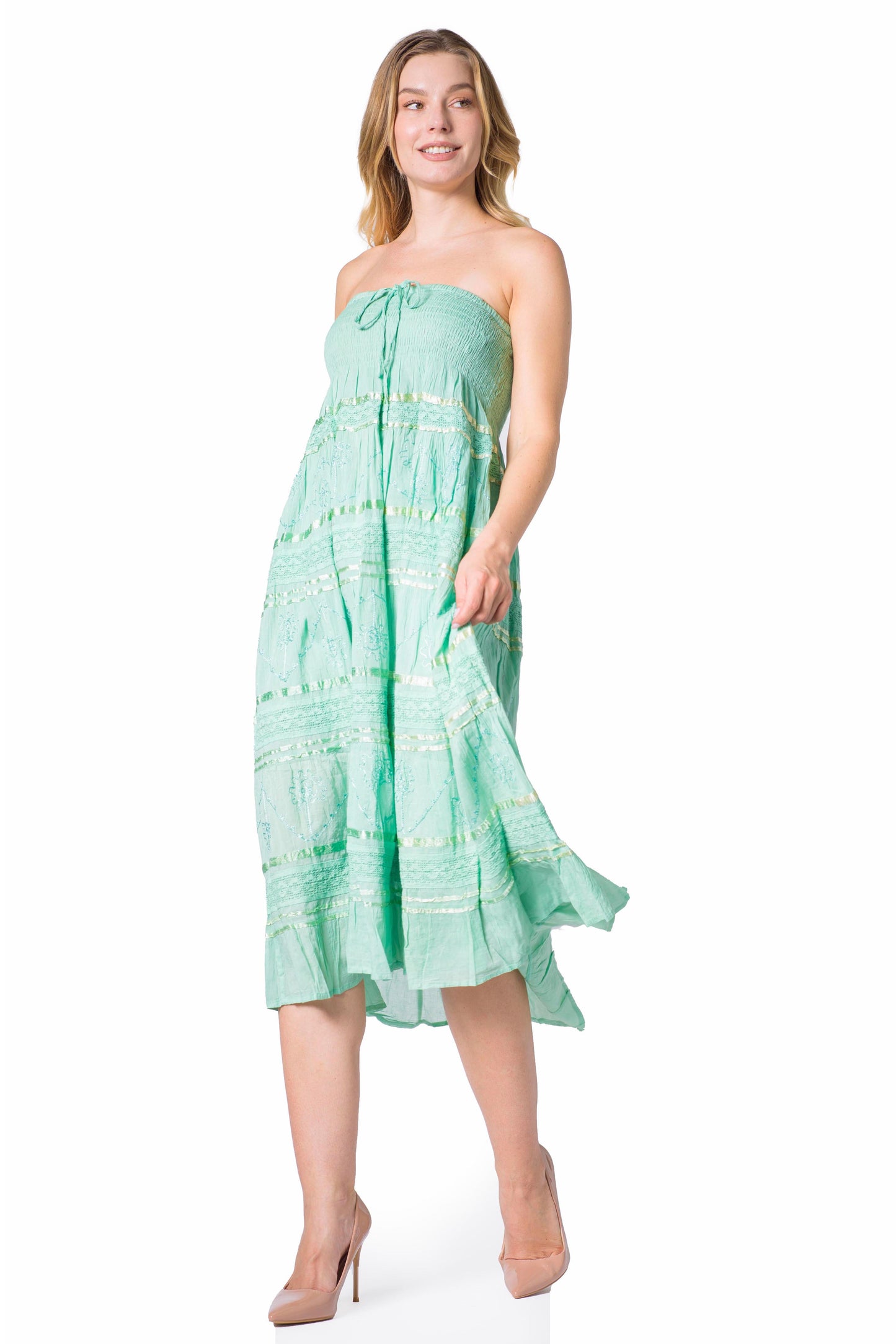 Sakkas Lace and Ribbon Peasant Boho Skirt - Concordia Style Boutique