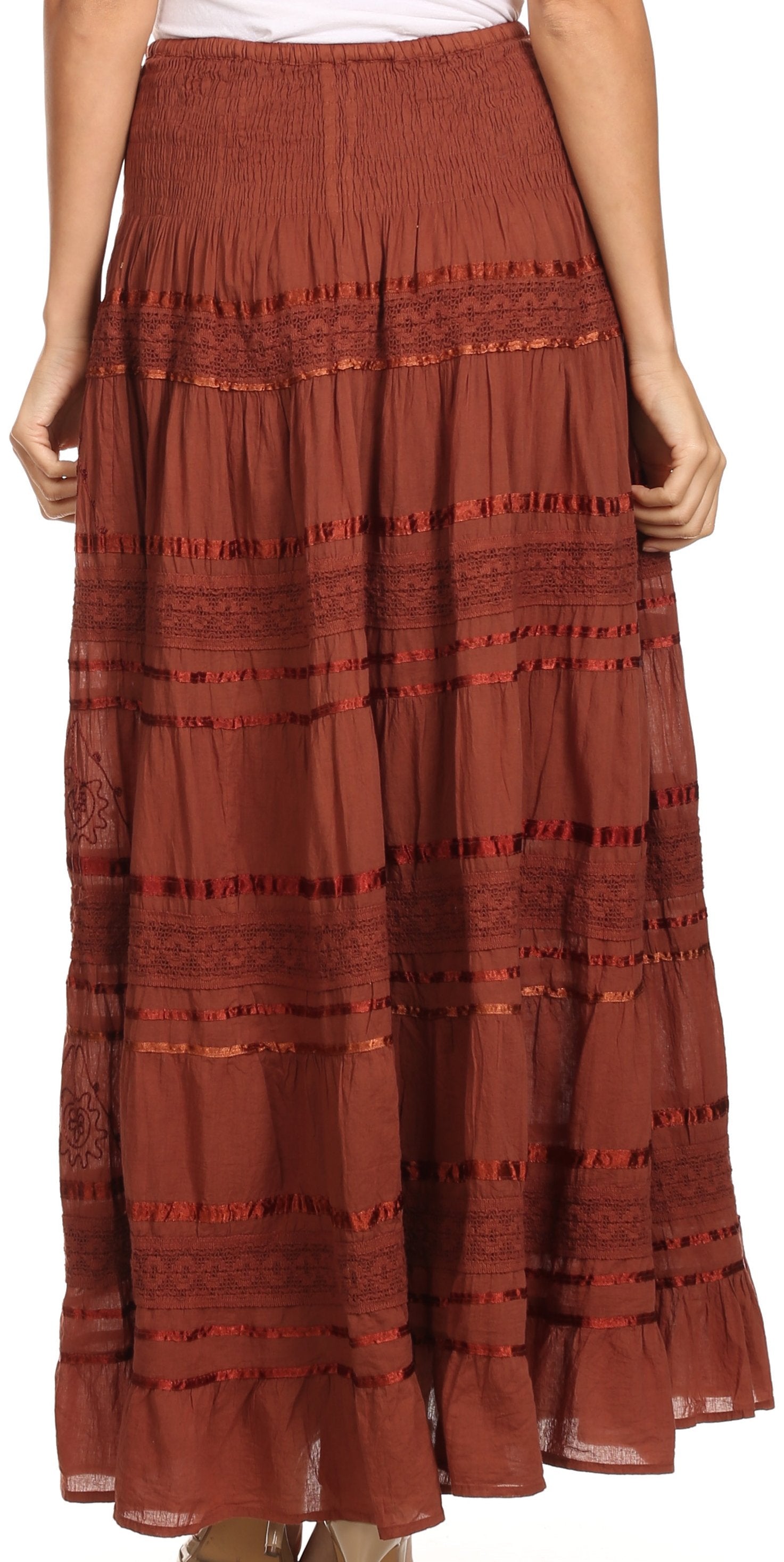 Sakkas Lace and Ribbon Peasant Boho Skirt - Concordia Style Boutique