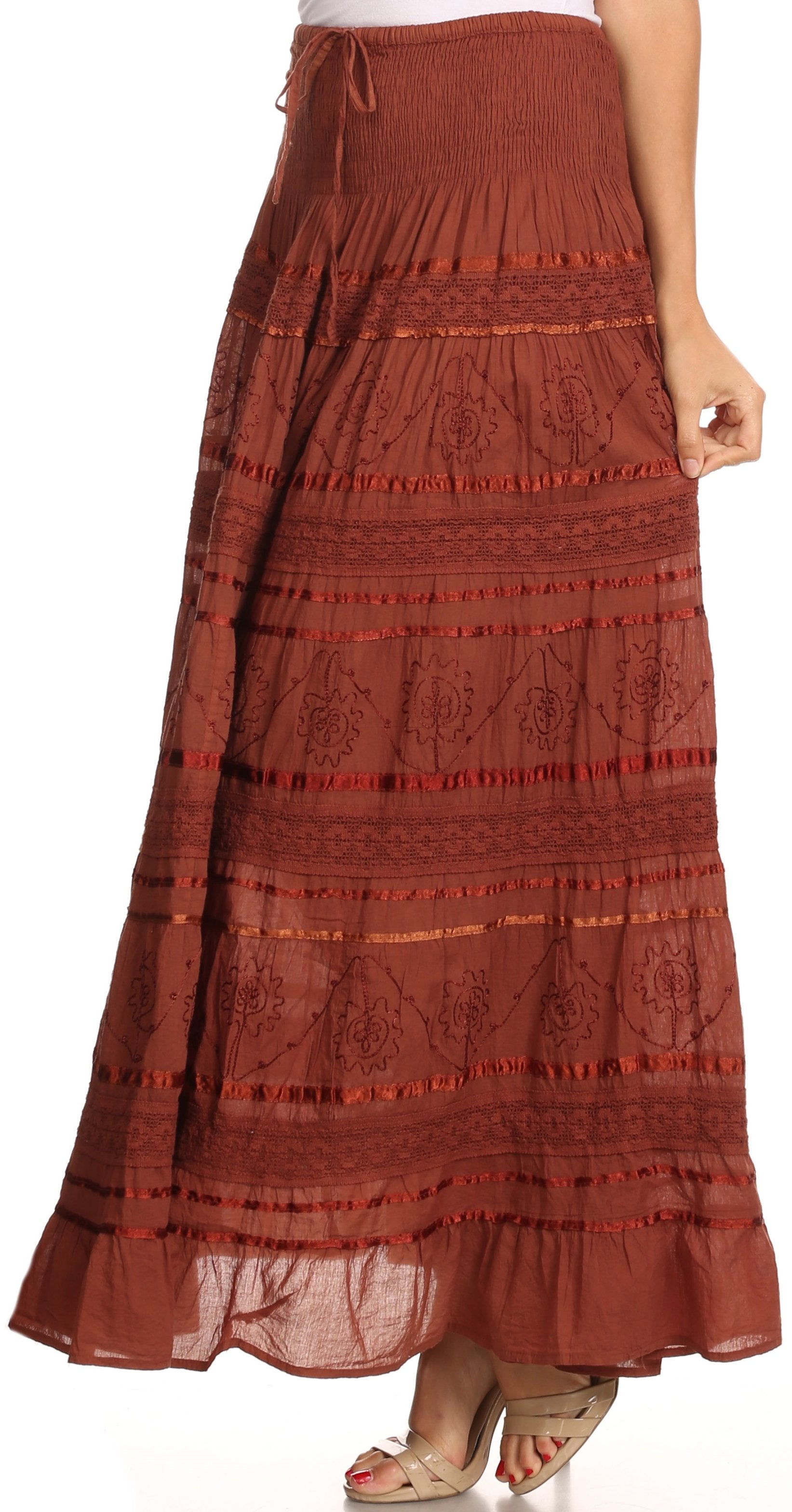 Sakkas Lace and Ribbon Peasant Boho Skirt - Concordia Style Boutique